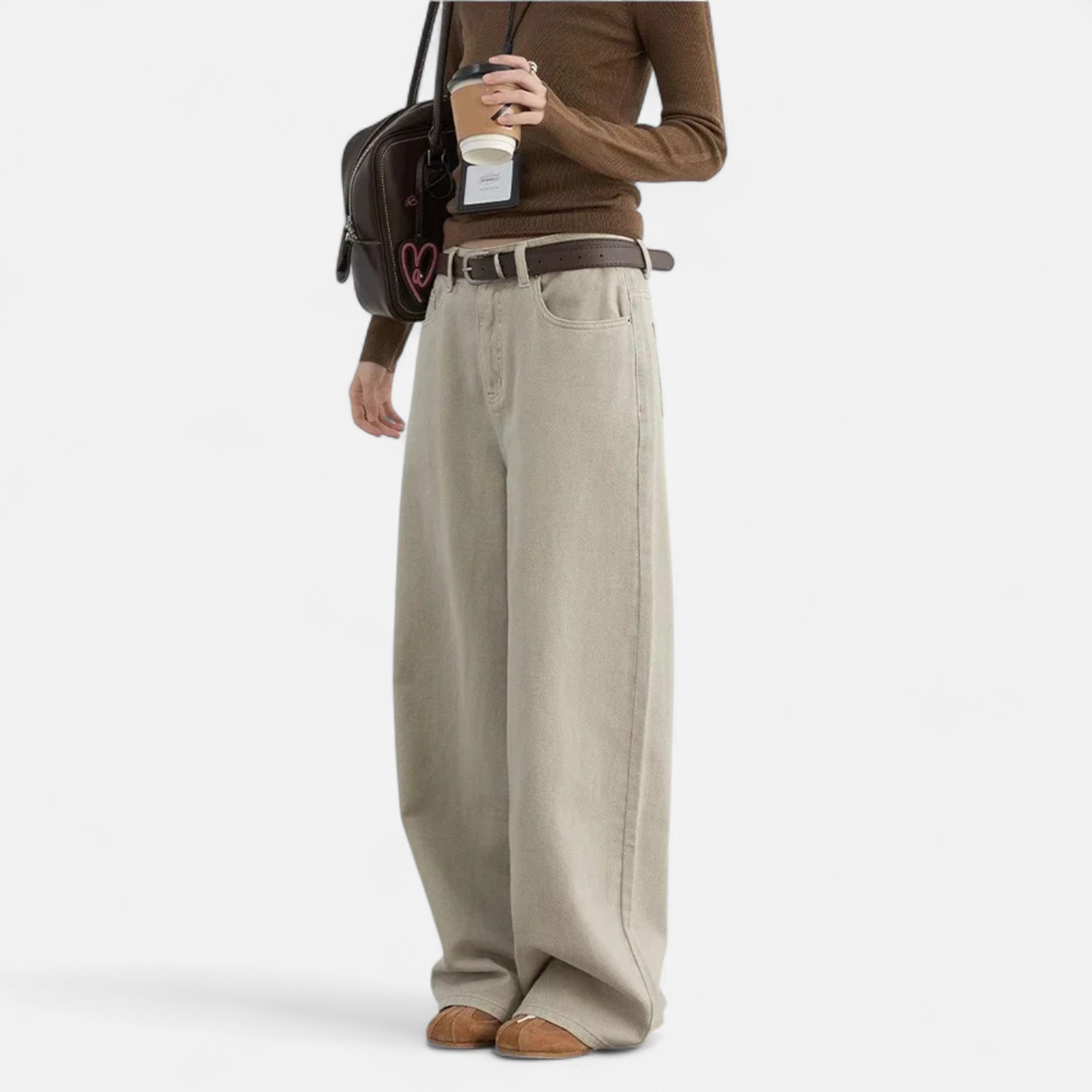 Maison Dresson | Women’s High-Waist Cotton Trousers – Wide Leg Elegance