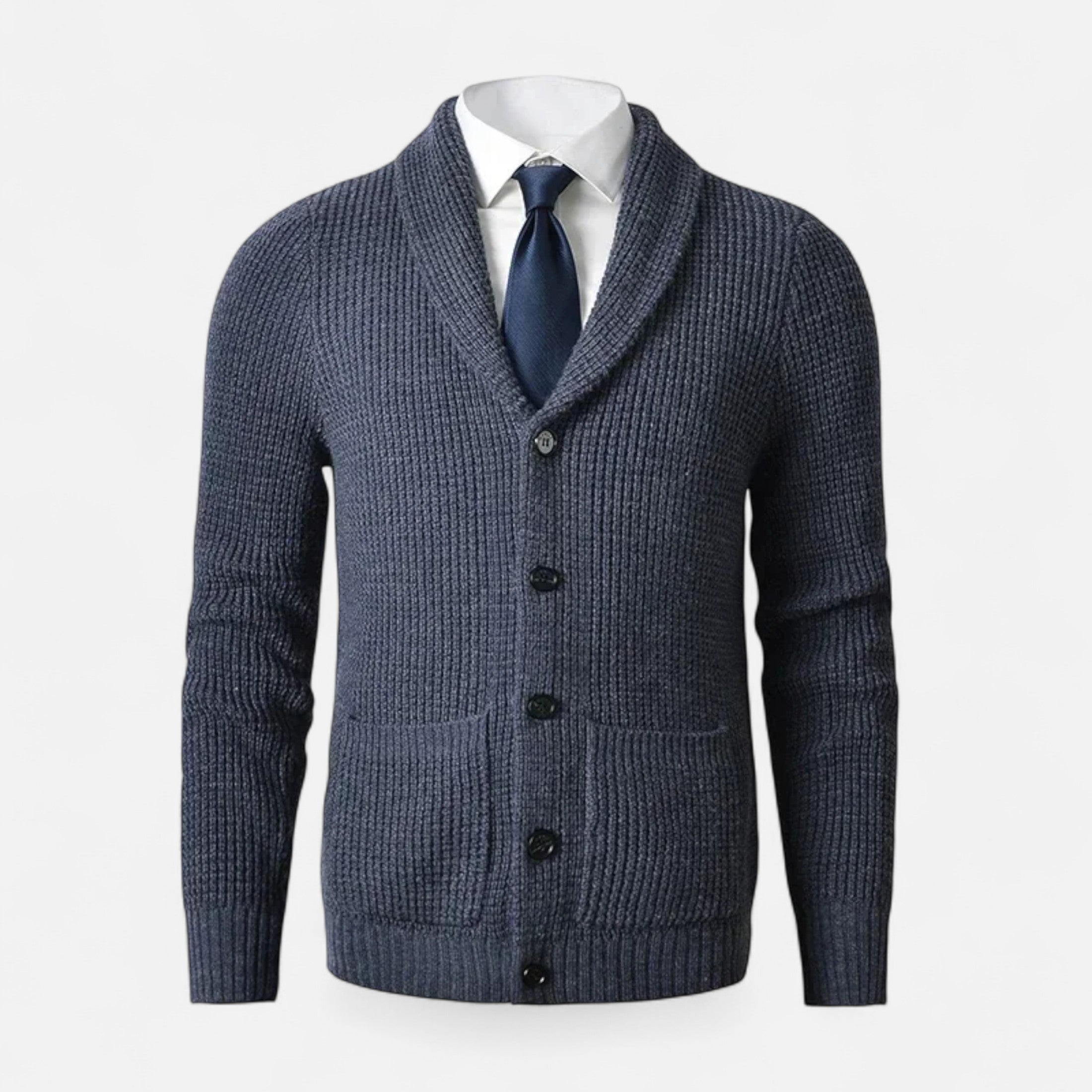 Maison Dresson | Men’s Button-Up Wool Cardigan – Classic Slim Fit Style