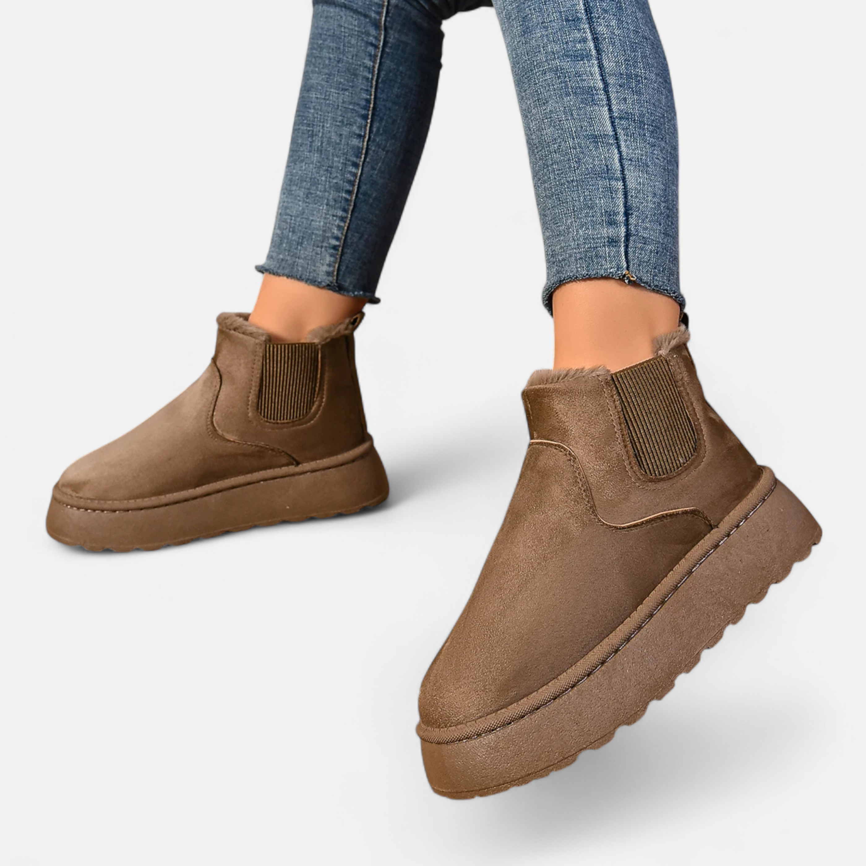 Maison Dresson | Women’s Short Plush Platform Ankle Boots