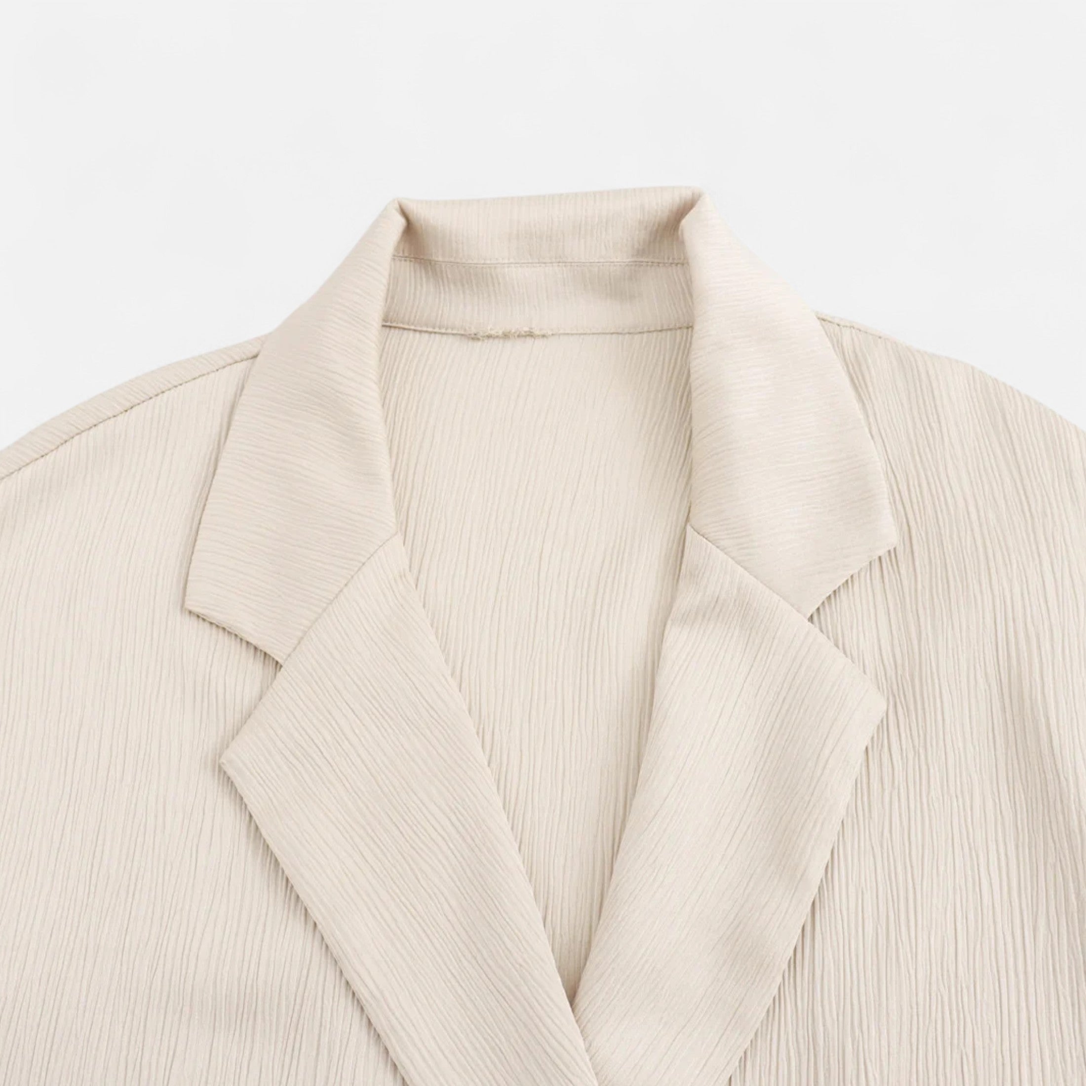 Maison Dresson | Women’s Wrinkled Suit Jacket & Pants Set – Sculpted Autumn Elegance