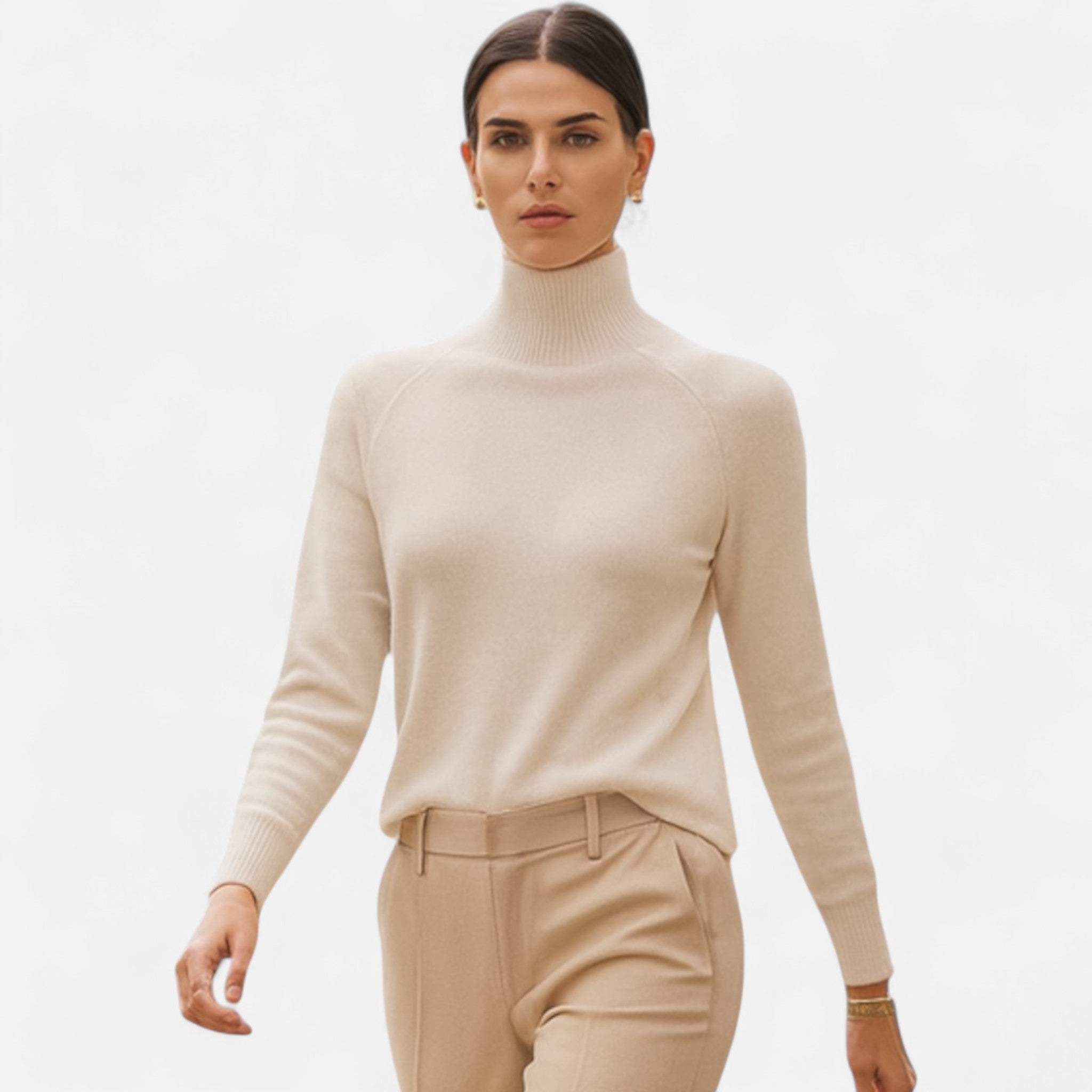 Maison Dresson | Women's Merino Wool & Cashmere Mock-Neck Sweater