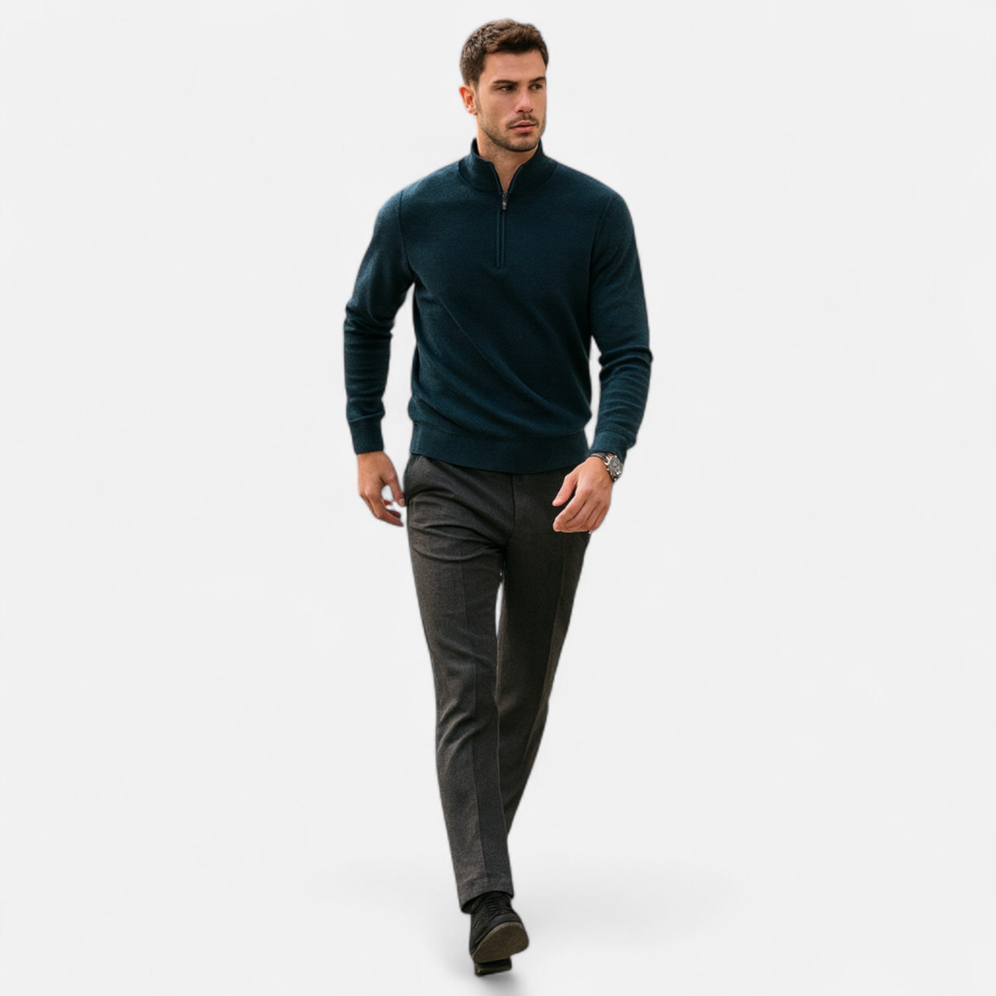 Maison Dresson | Men’s Merino Wool Half-Zip Sweater