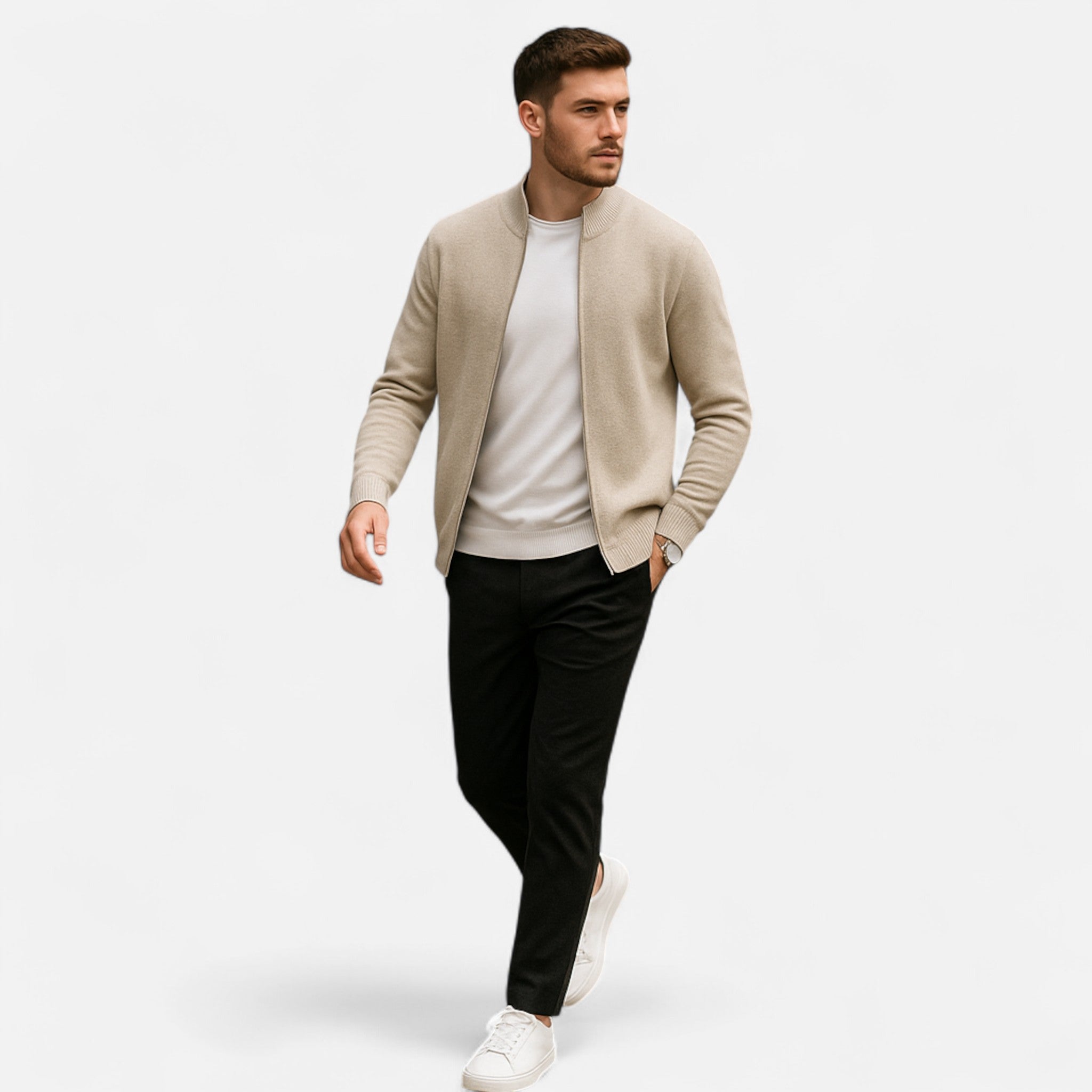 Maison Dresson | Men’s Merino Wool Zip Sweater