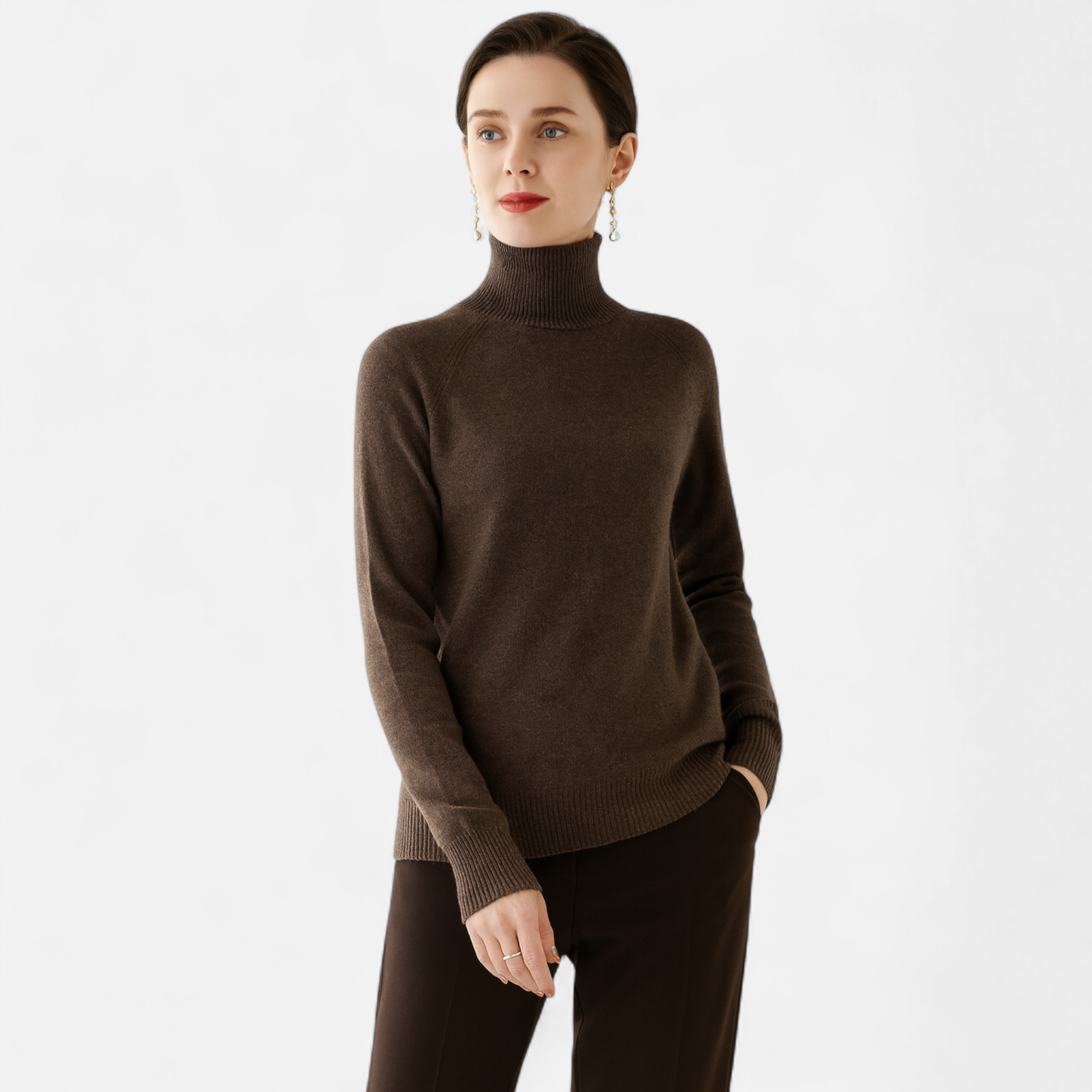 Maison Dresson | Women's Merino Wool & Cashmere Mock-Neck Sweater