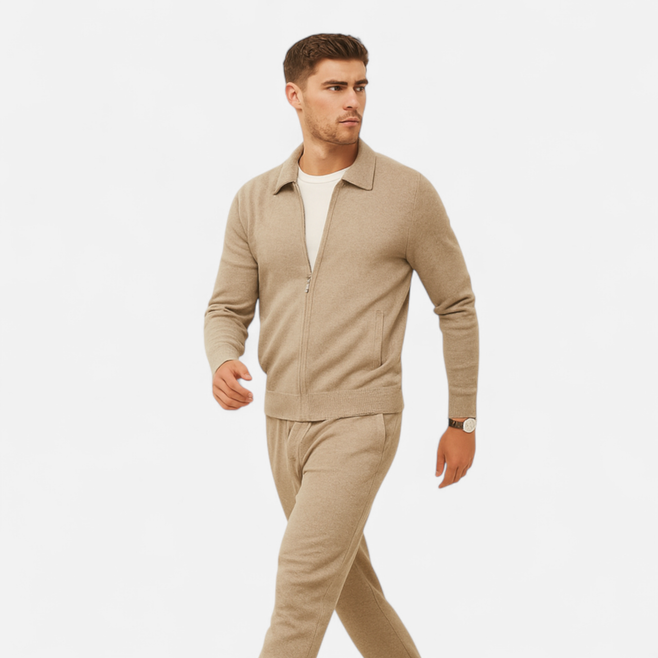 Maison Dresson | Men’s Wool-Cashmere Zip Business Sweater
