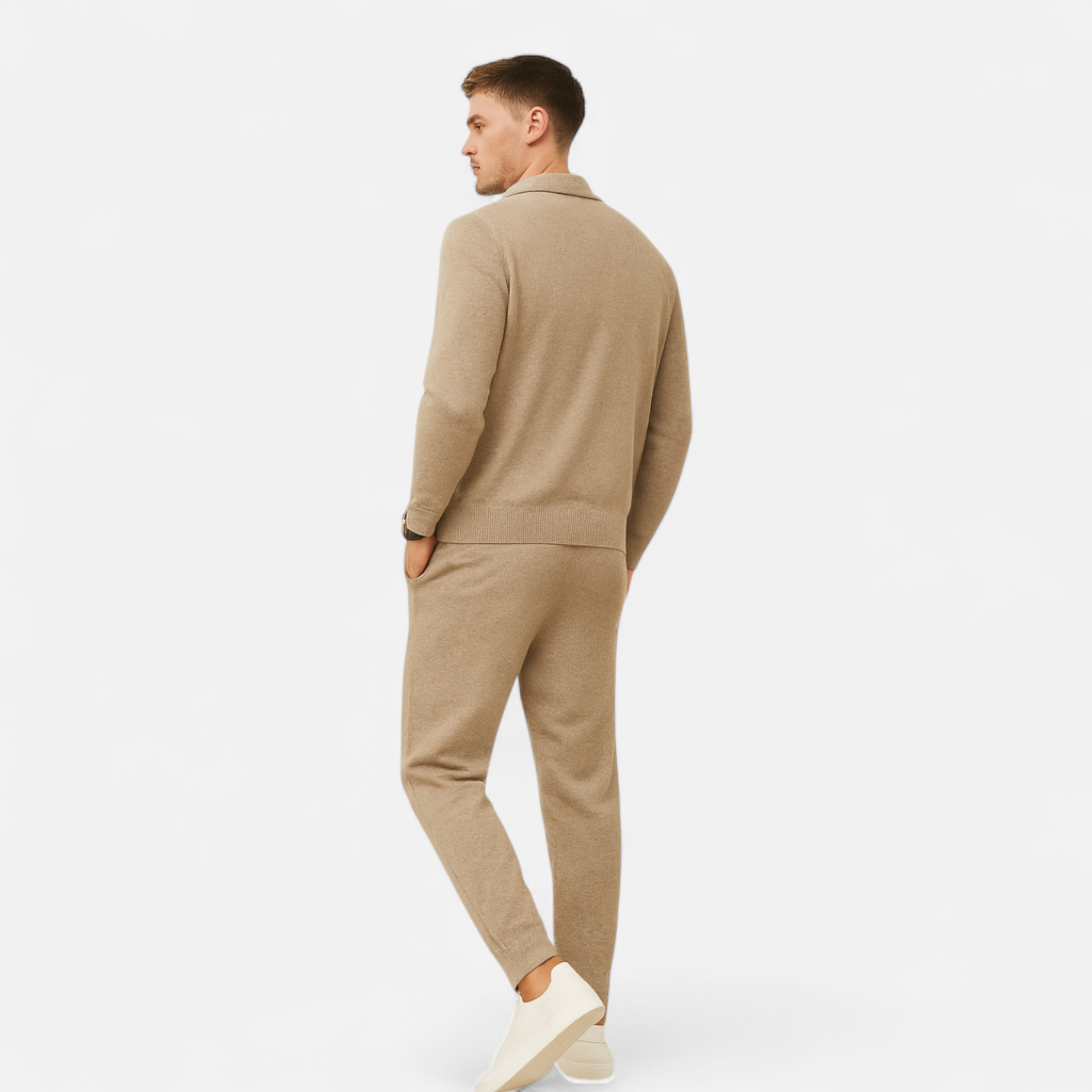 Maison Dresson | Men’s Wool-Cashmere Zip Business Sweater