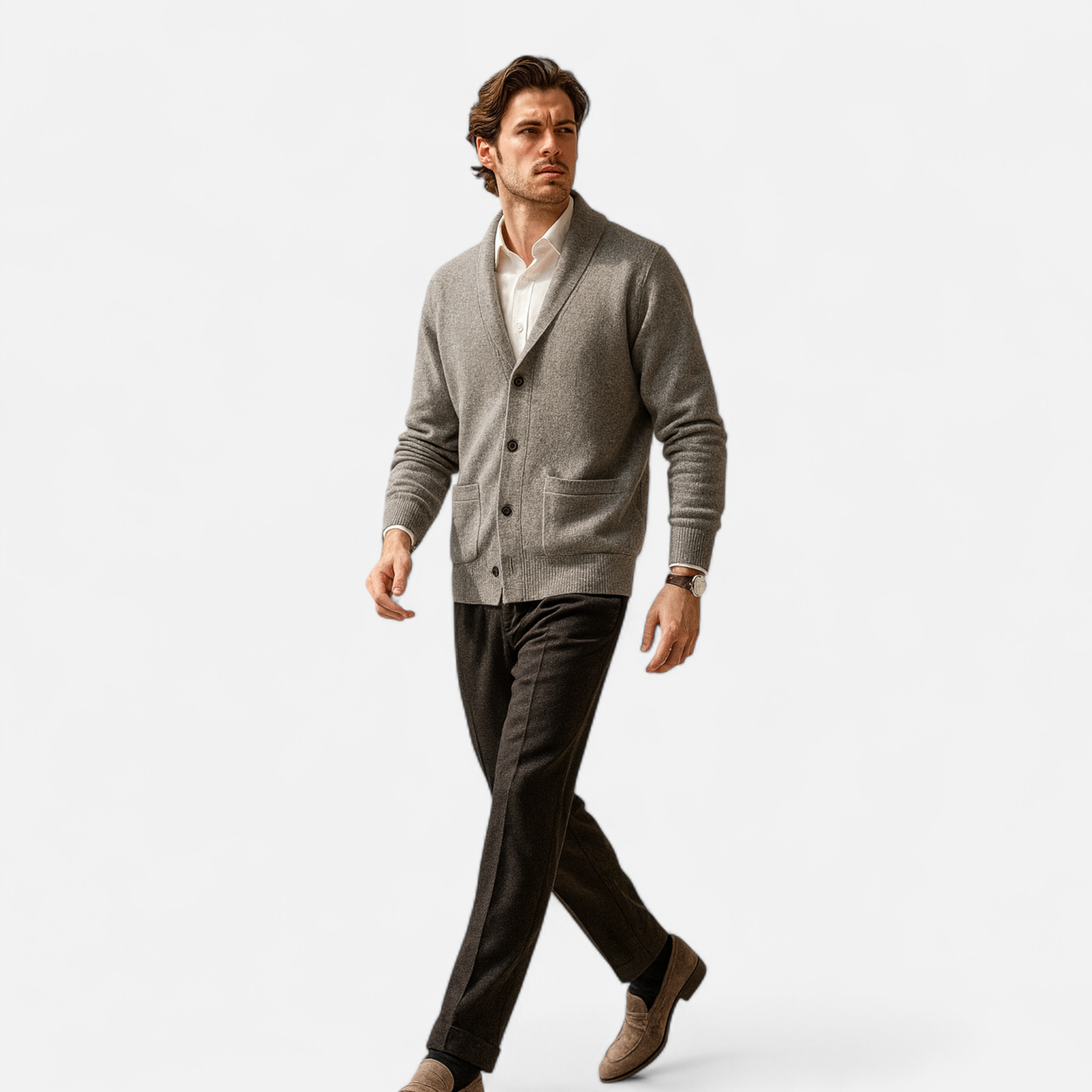 Maison Dresson | Men’s Merino Wool Suit-Collar Cardigan