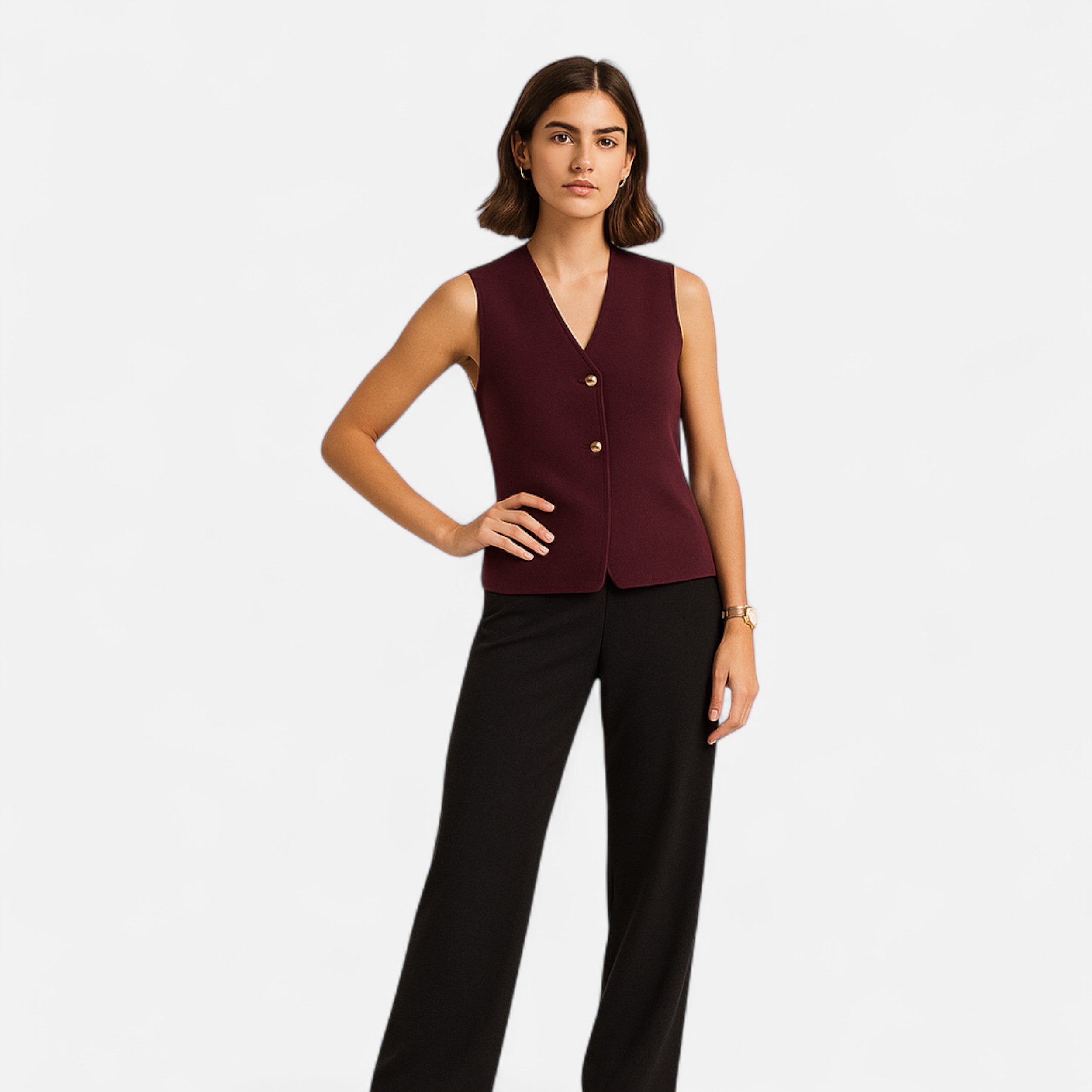 Maison Dresson | Women’s Cropped Knit Button Vest