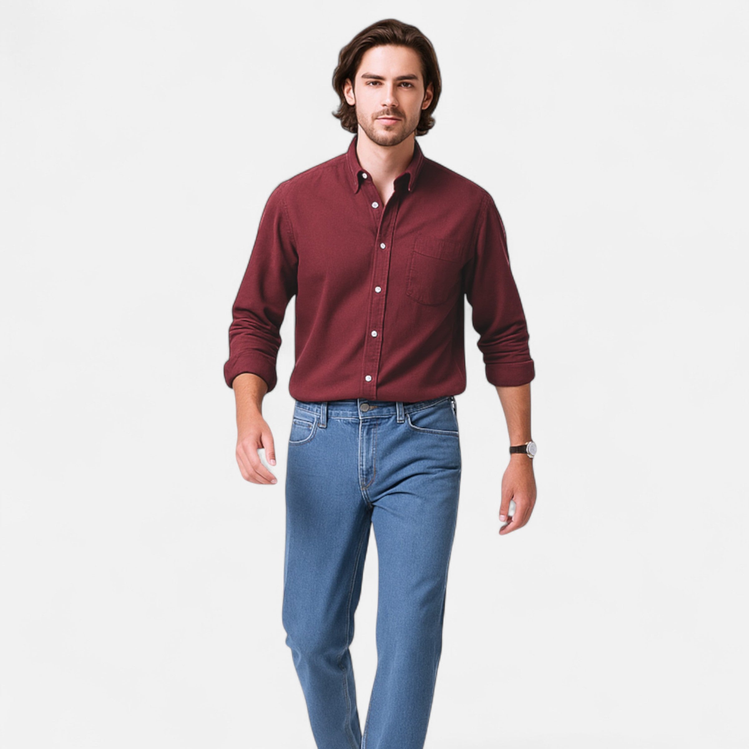 Maison Dresson | Men’s Solid Long-Sleeve Business Shirt