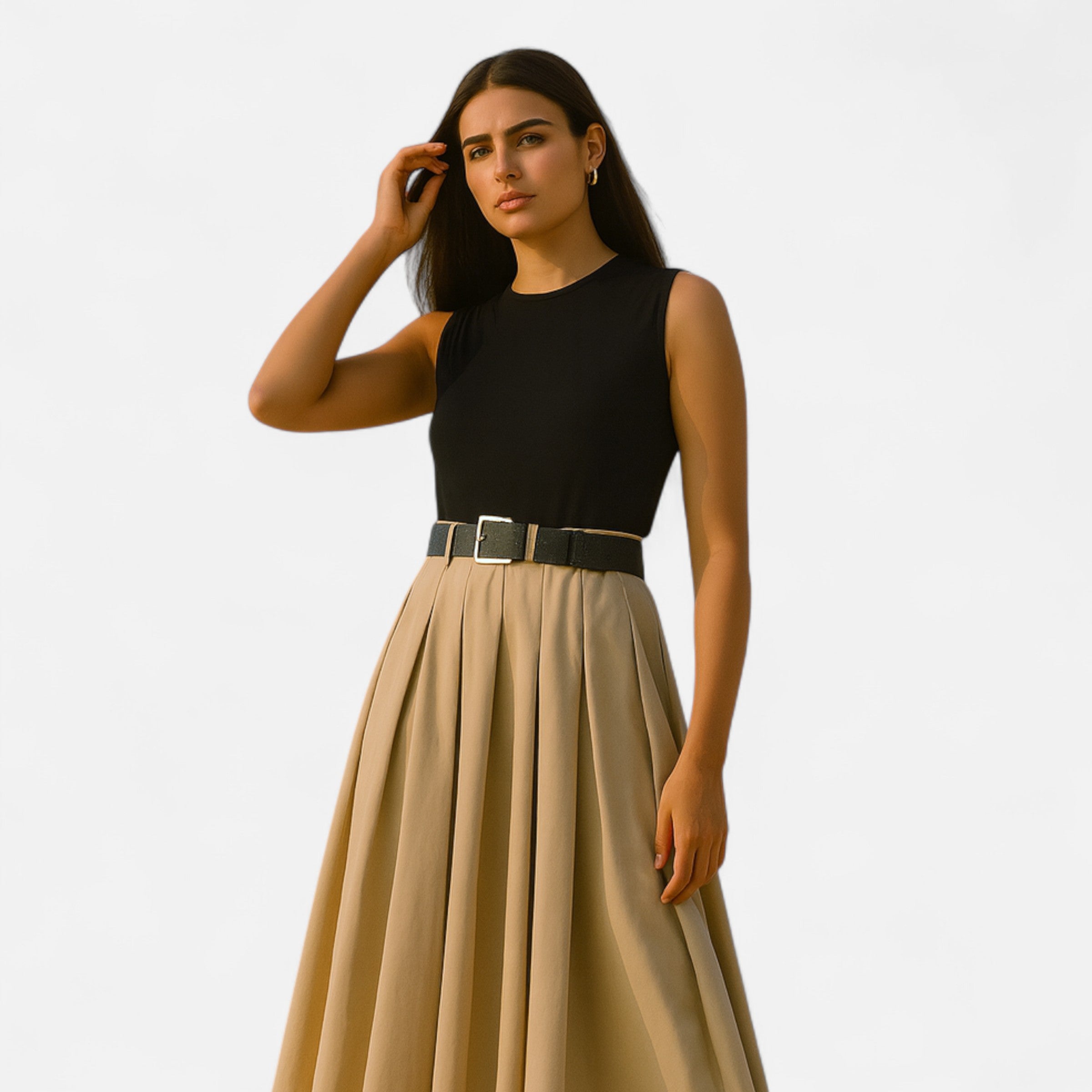 Maison Dresson | Women’s Pleated Knitted Midi Dress