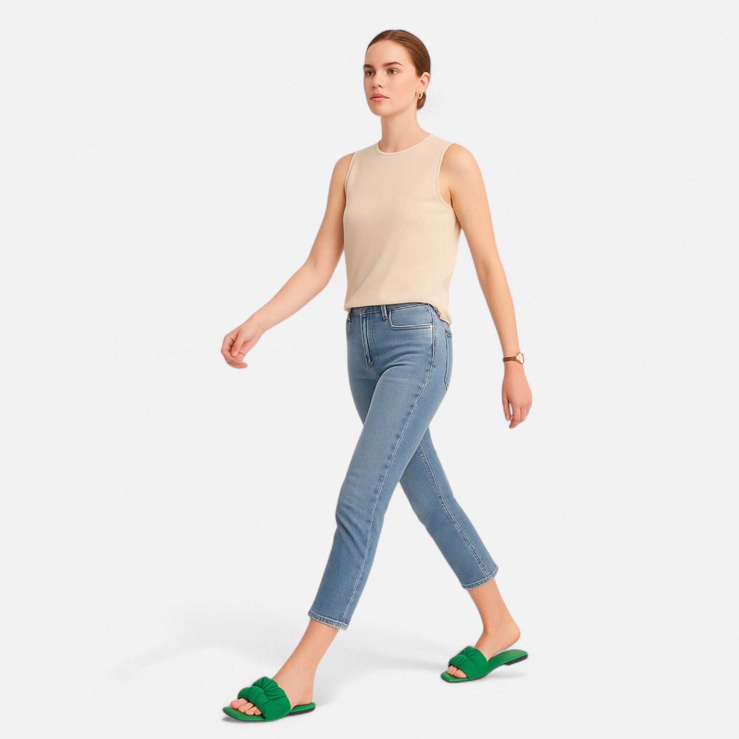 Maison Dresson | Women’s Pleated Summer Flat Slippers – Textured Strap, Effortless Ease