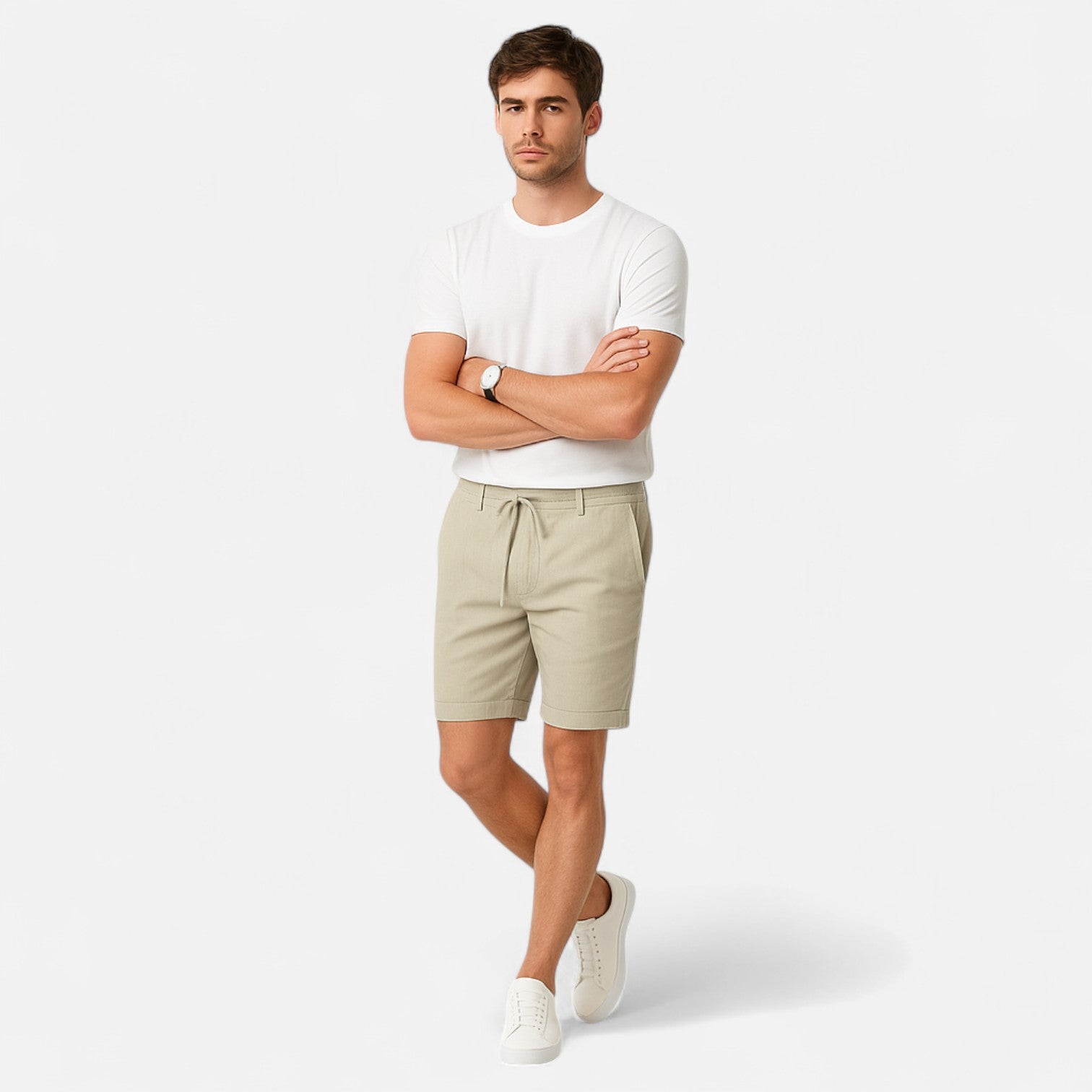 Maison Dresson | Men’s Cotton–Linen Drawstring Shorts – Summer-Ready Comfort, Refined Ventilation