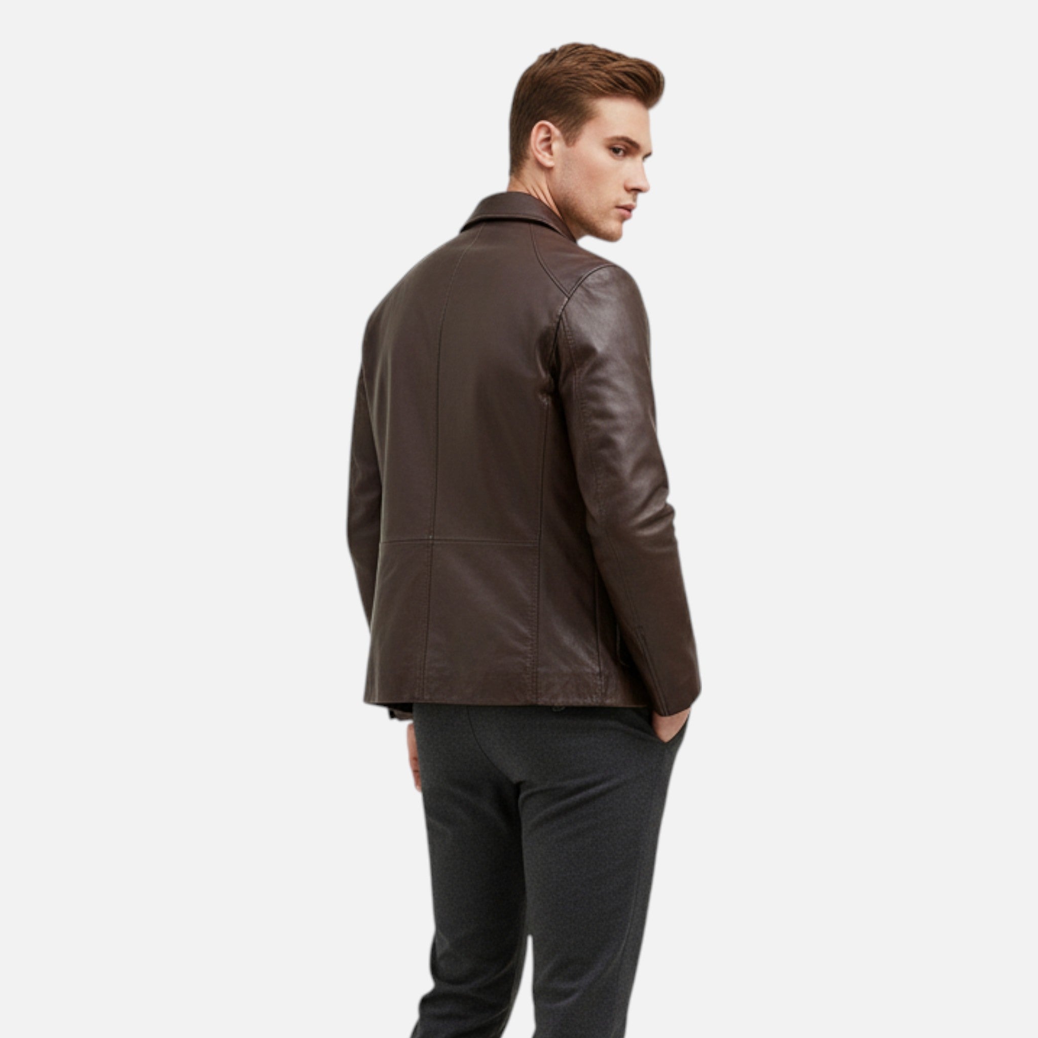 Maison Dresson | Men’s PU Leather Jacket – Stand Collar Autumn Elegance