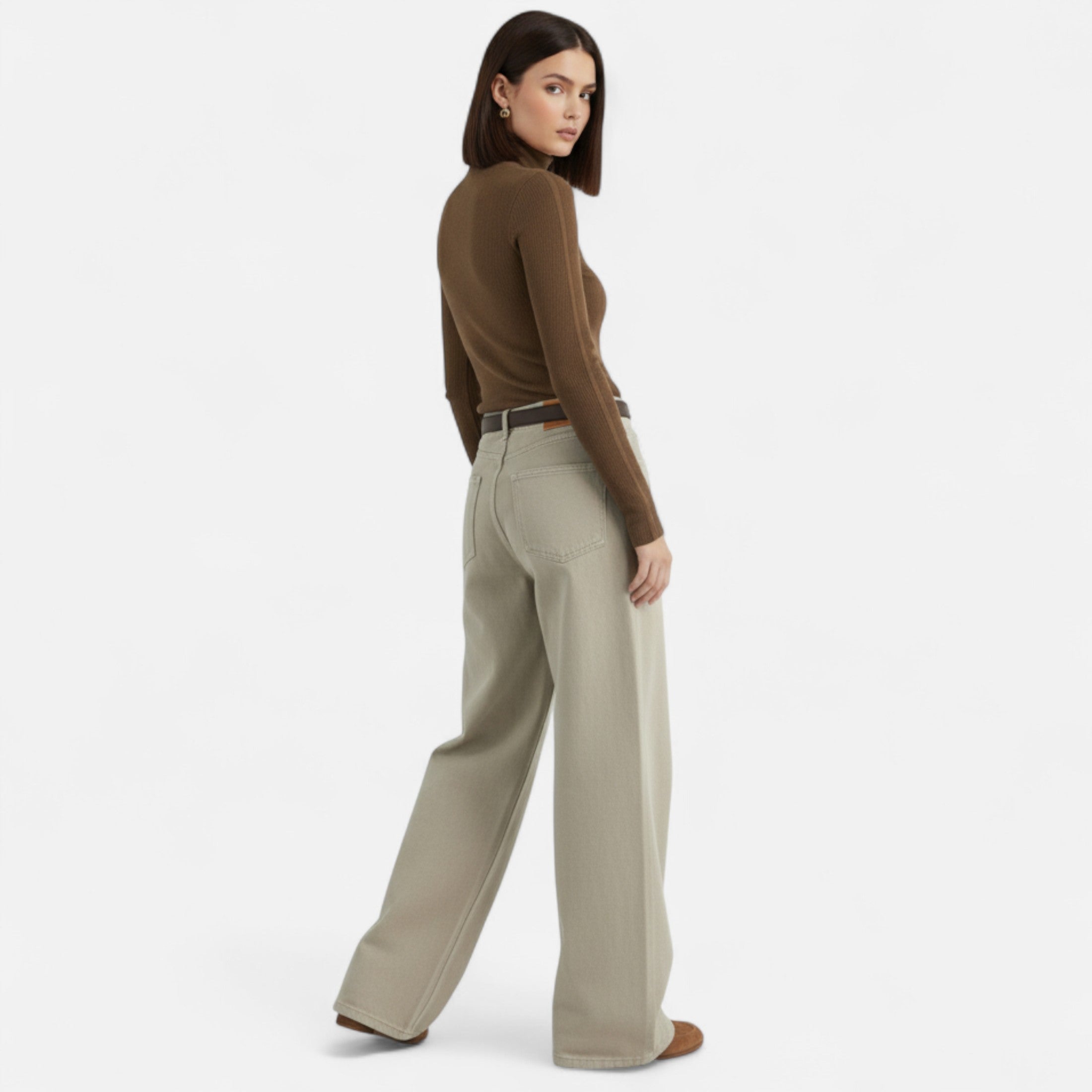 Maison Dresson | Women’s High-Waist Cotton Trousers – Wide Leg Elegance