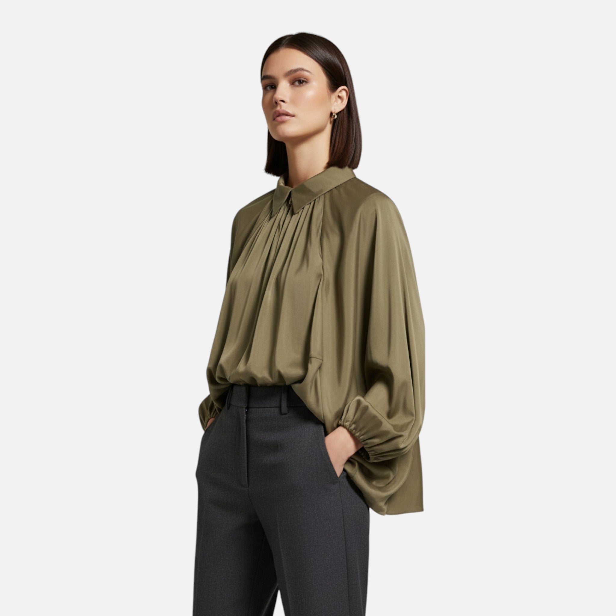 Maison Dresson | Women’s Pleated Lapel Blouse