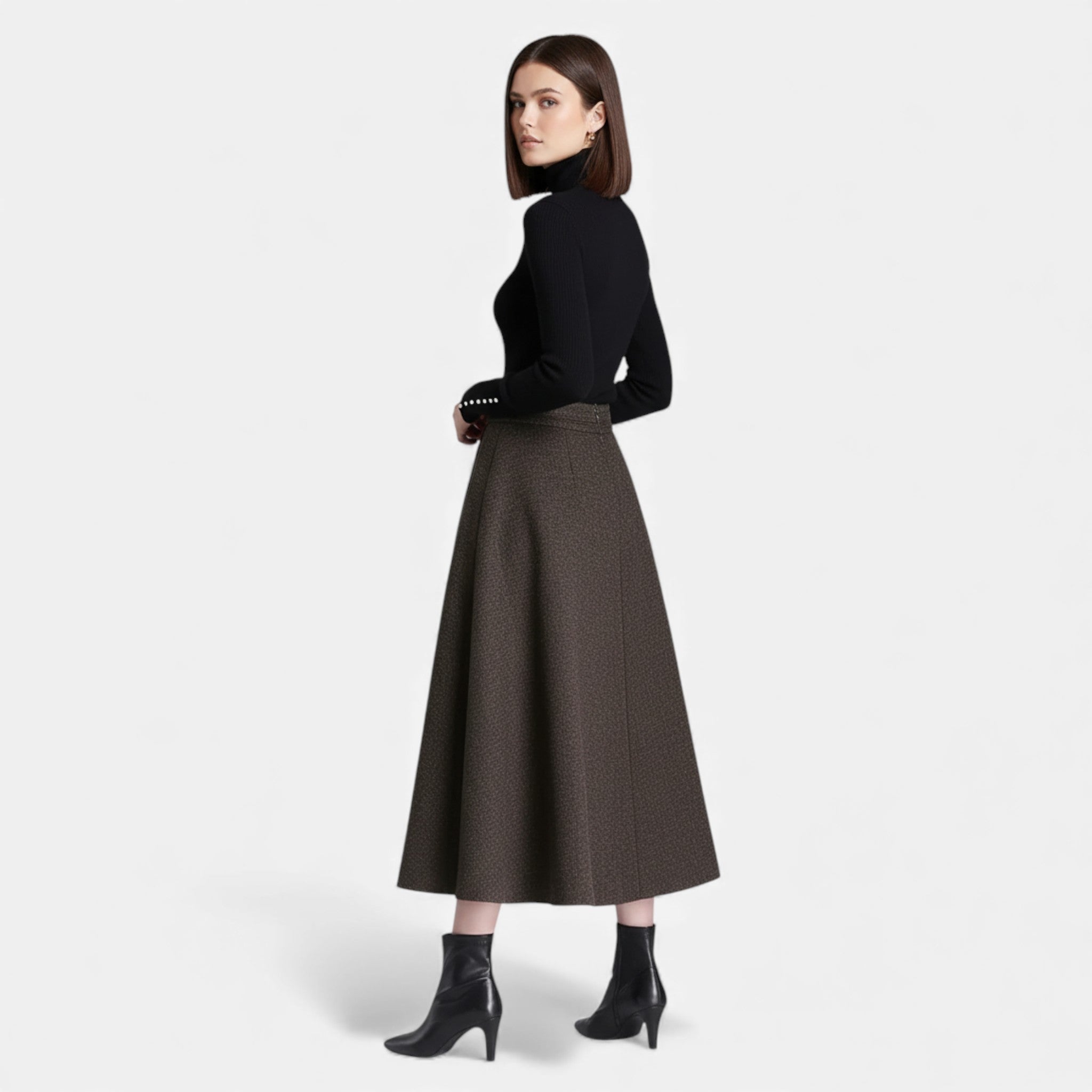 Maison Dresson | Women’s Elegant Tweed Skirt with Pockets