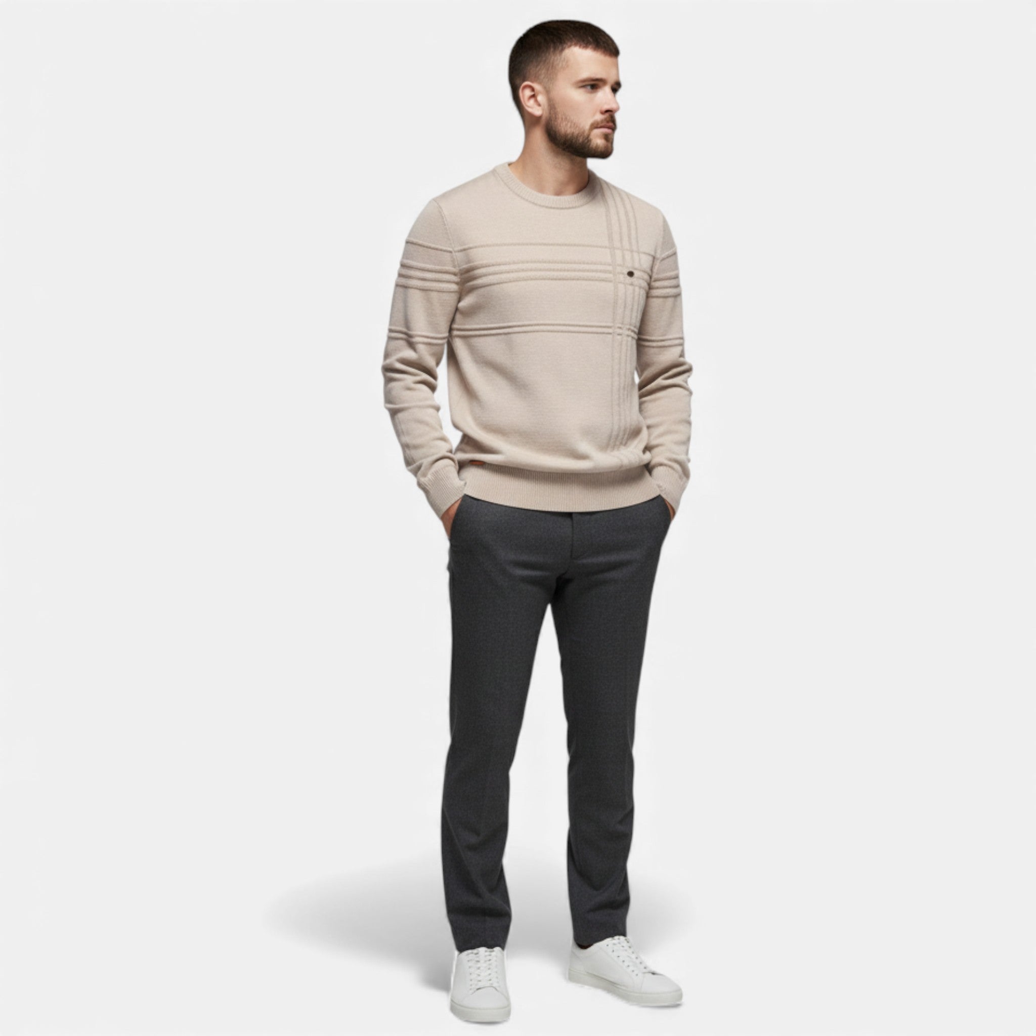 Maison Dresson | Men’s Slim Fit Structured Knit Sweater