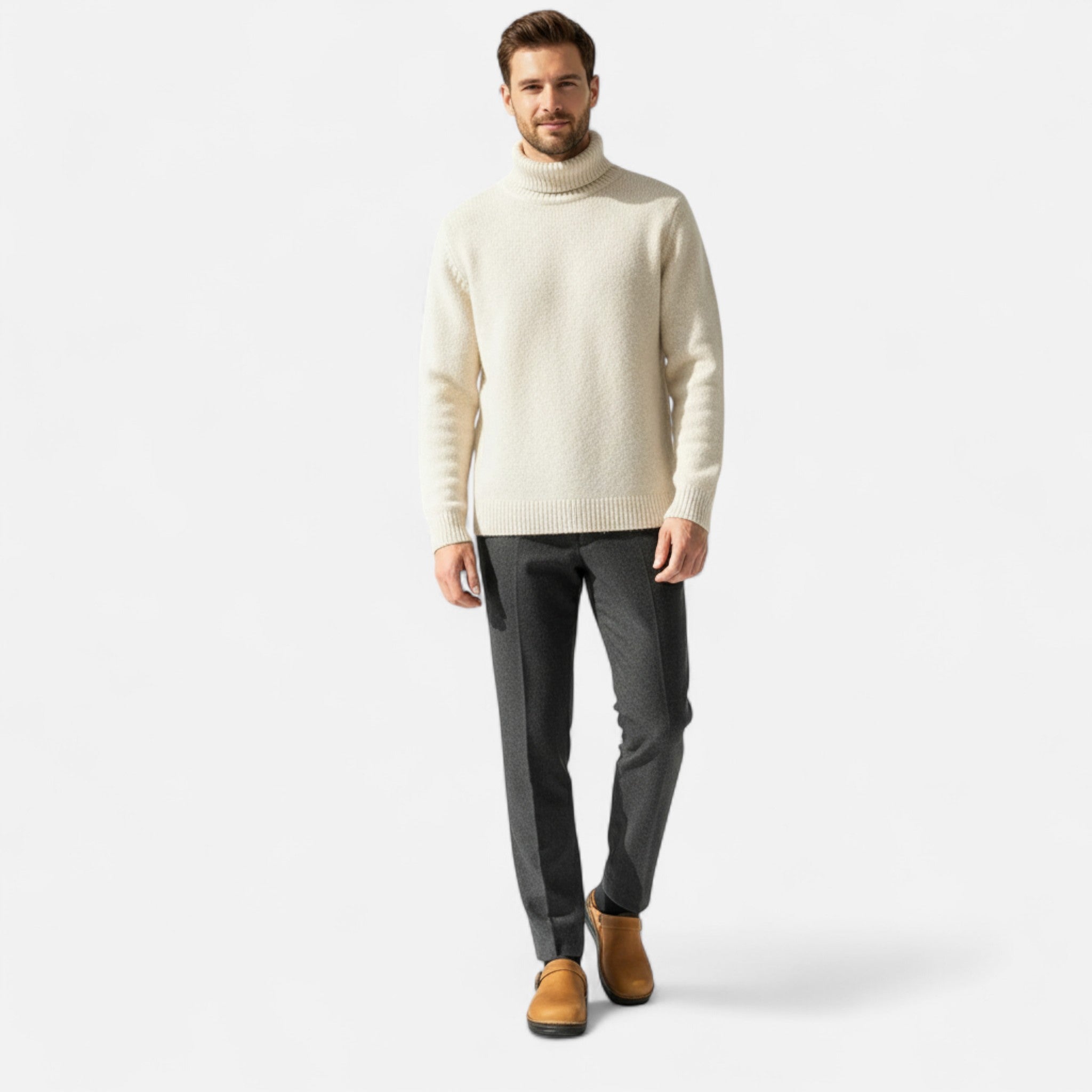 Maison Dresson | Men’s Suede Slippers – Square Toe Wedge Heel Design