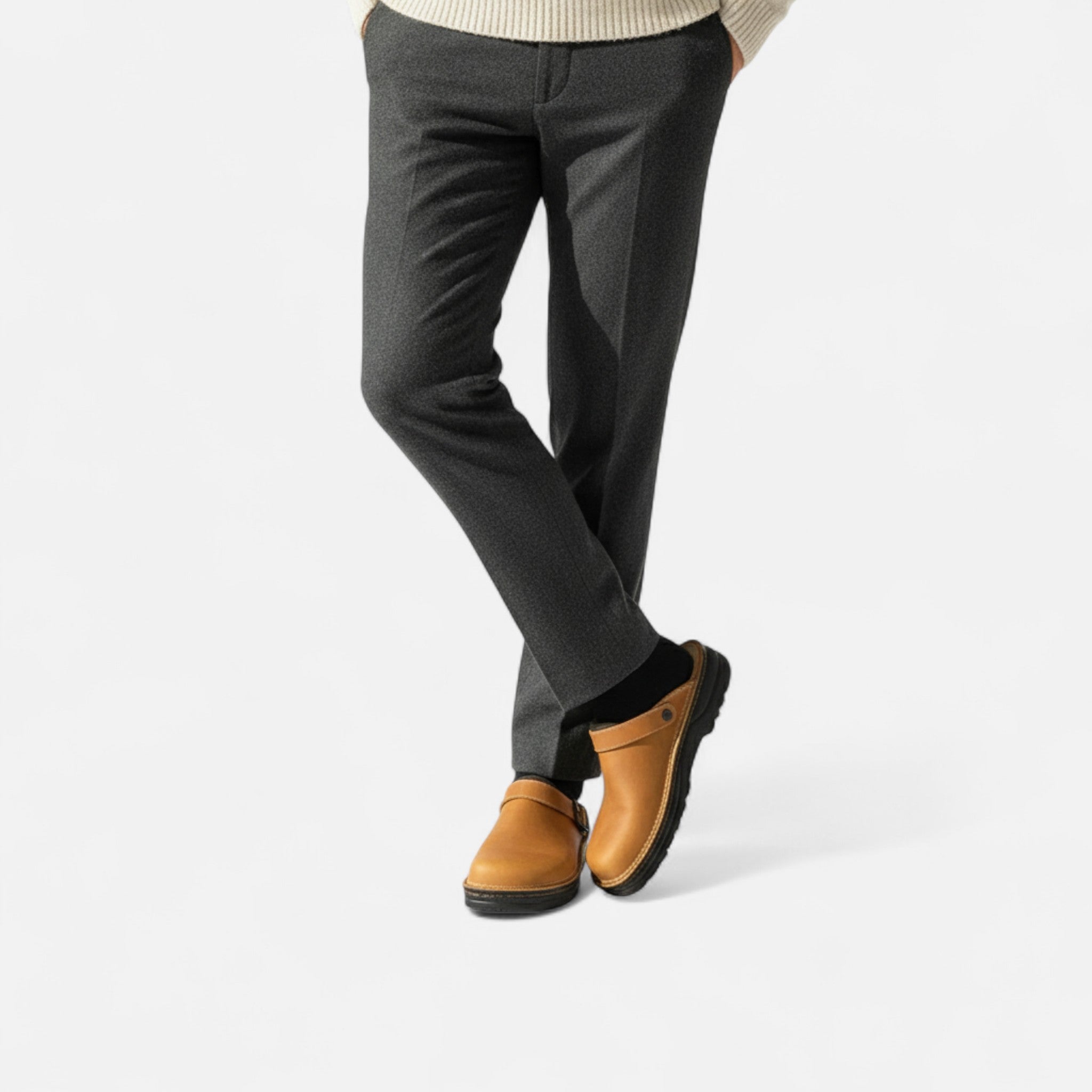 Maison Dresson | Men’s Suede Slippers – Square Toe Wedge Heel Design