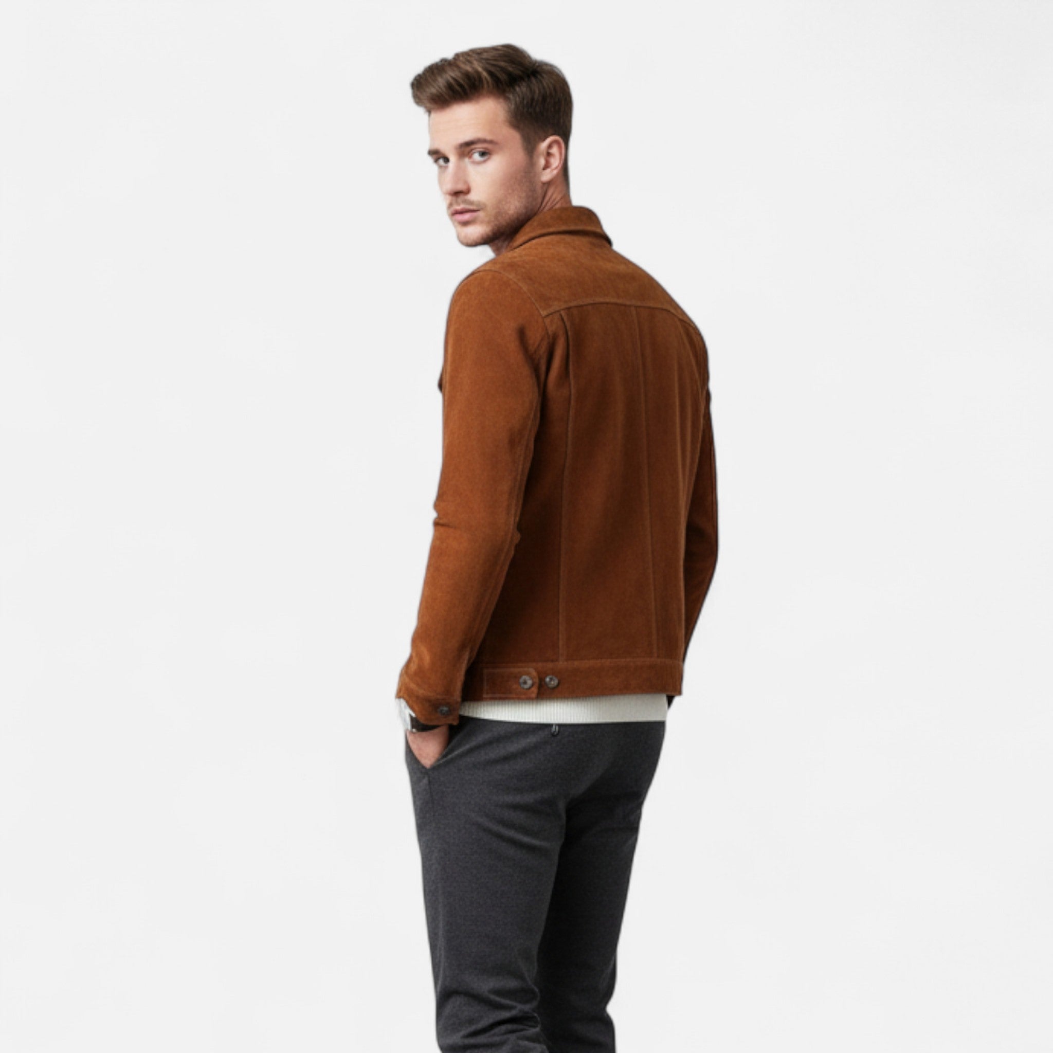 Maison Dresson | Men’s Suede PU Leather Jacket – Classic Autumn Winter Casual