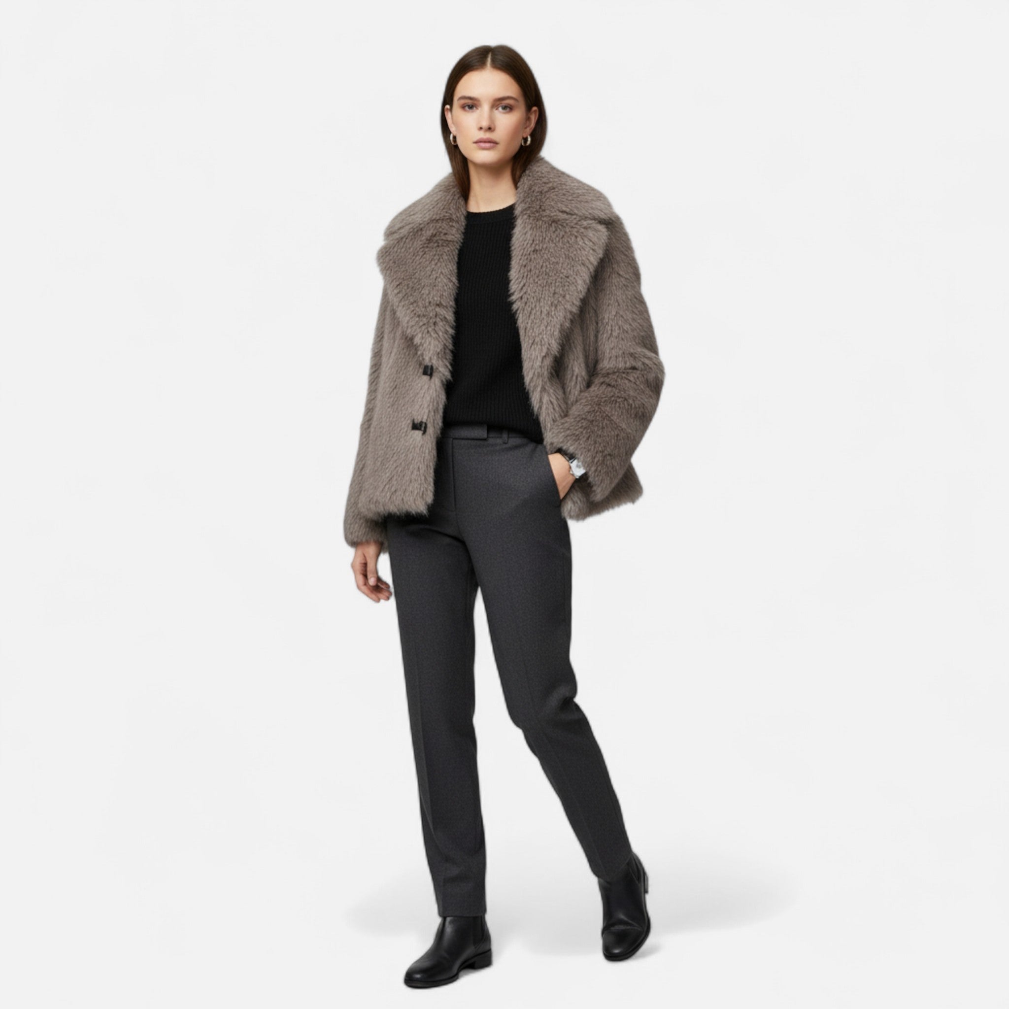 Maison Dresson | Women’s Faux Fur Coat – Winter Street Elegance