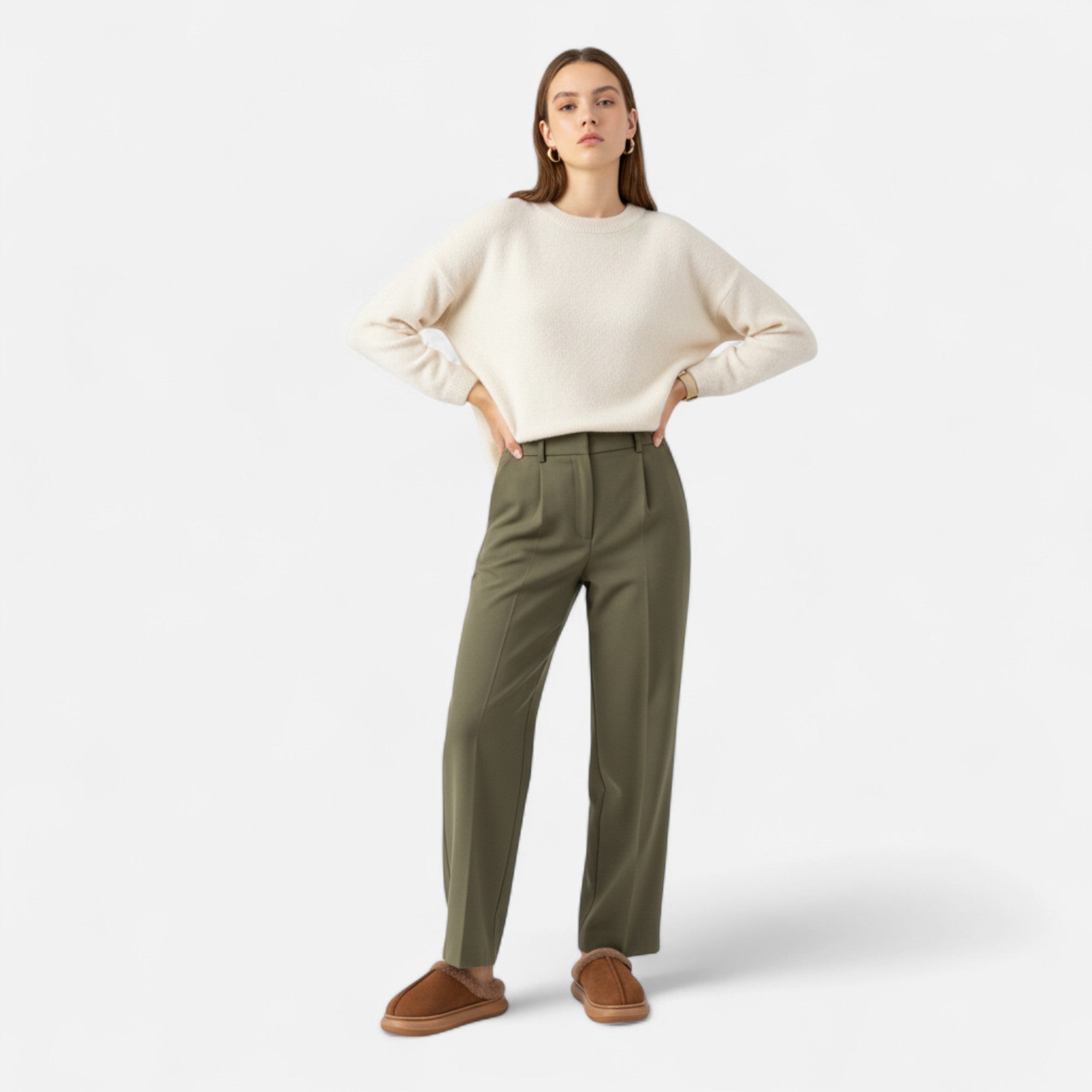 Maison Dresson | Women’s Plush Cashmere-Touch Platform Slippers