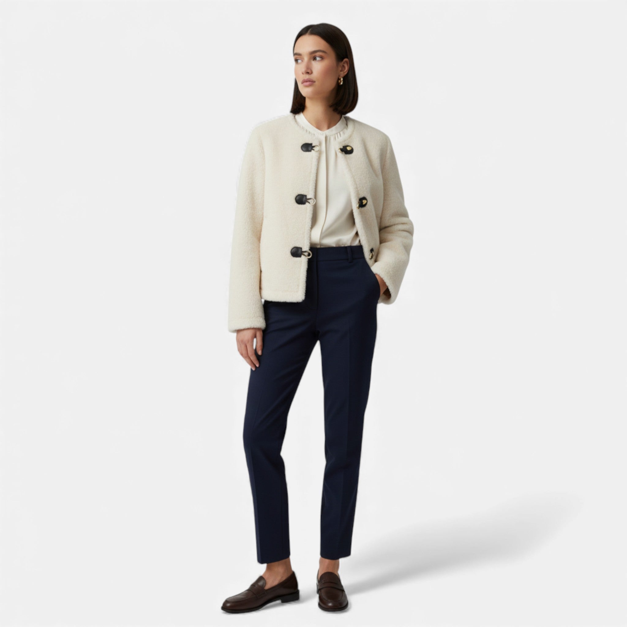 Maison Dresson | Women’s Faux Fur Toggle Button Jacket