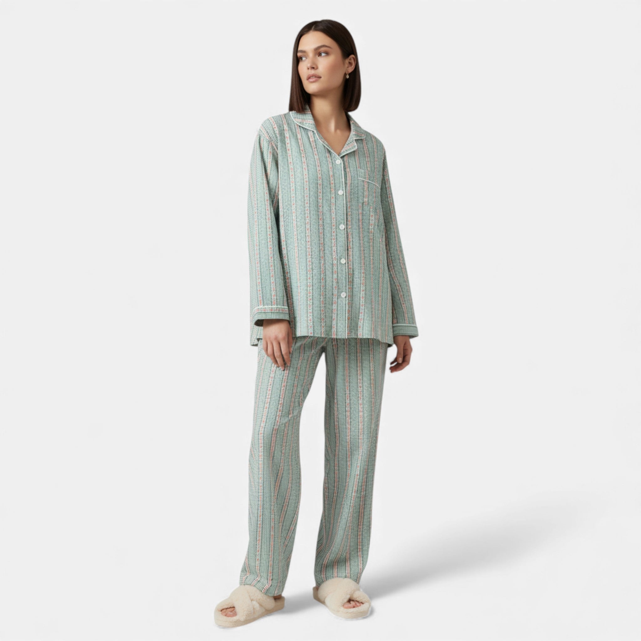 Maison Dresson | Women’s Pure Cotton Pyjama Set with Cardigan Style