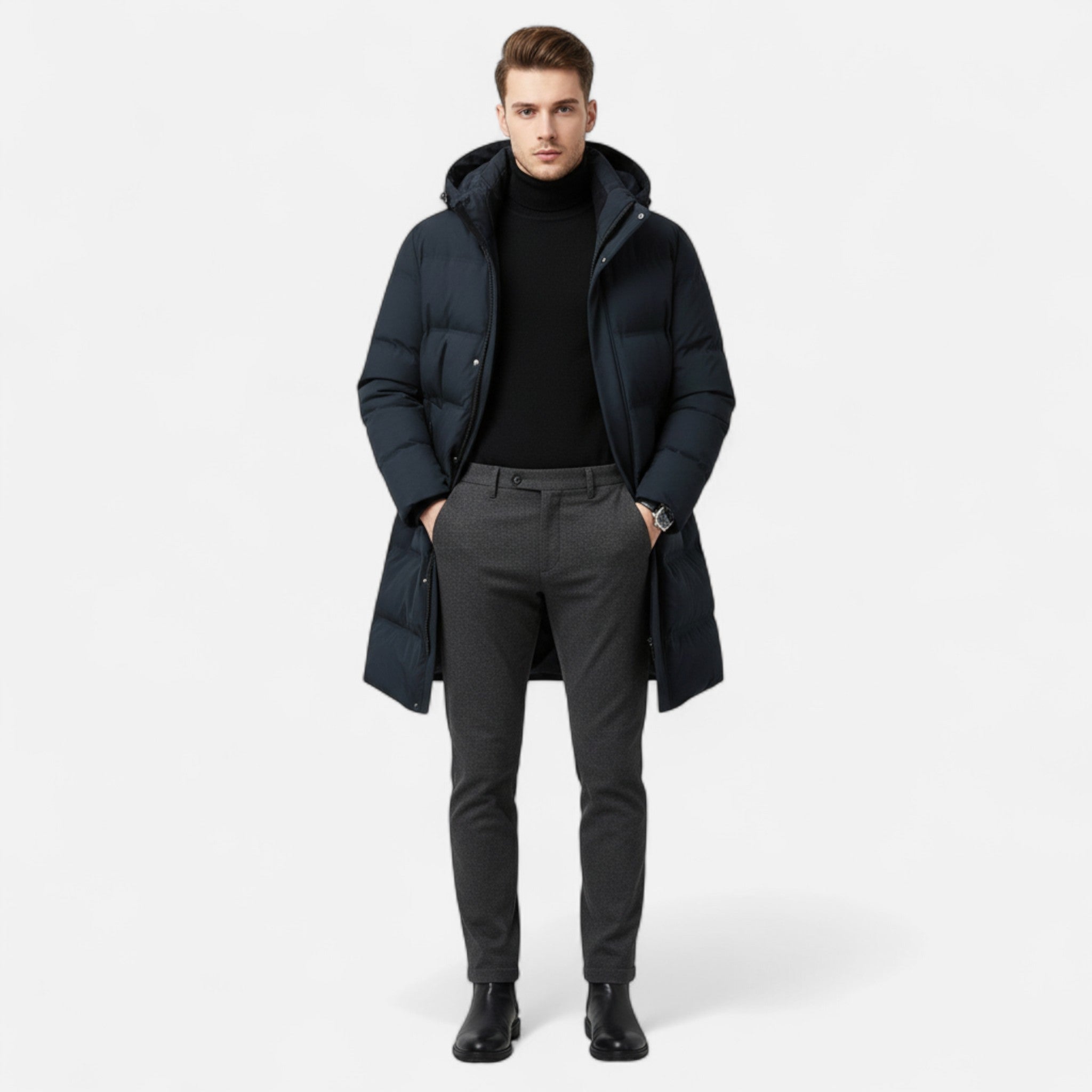 Maison Dresson | Men’s Winter Down Parka – Hooded Insulated Elegance