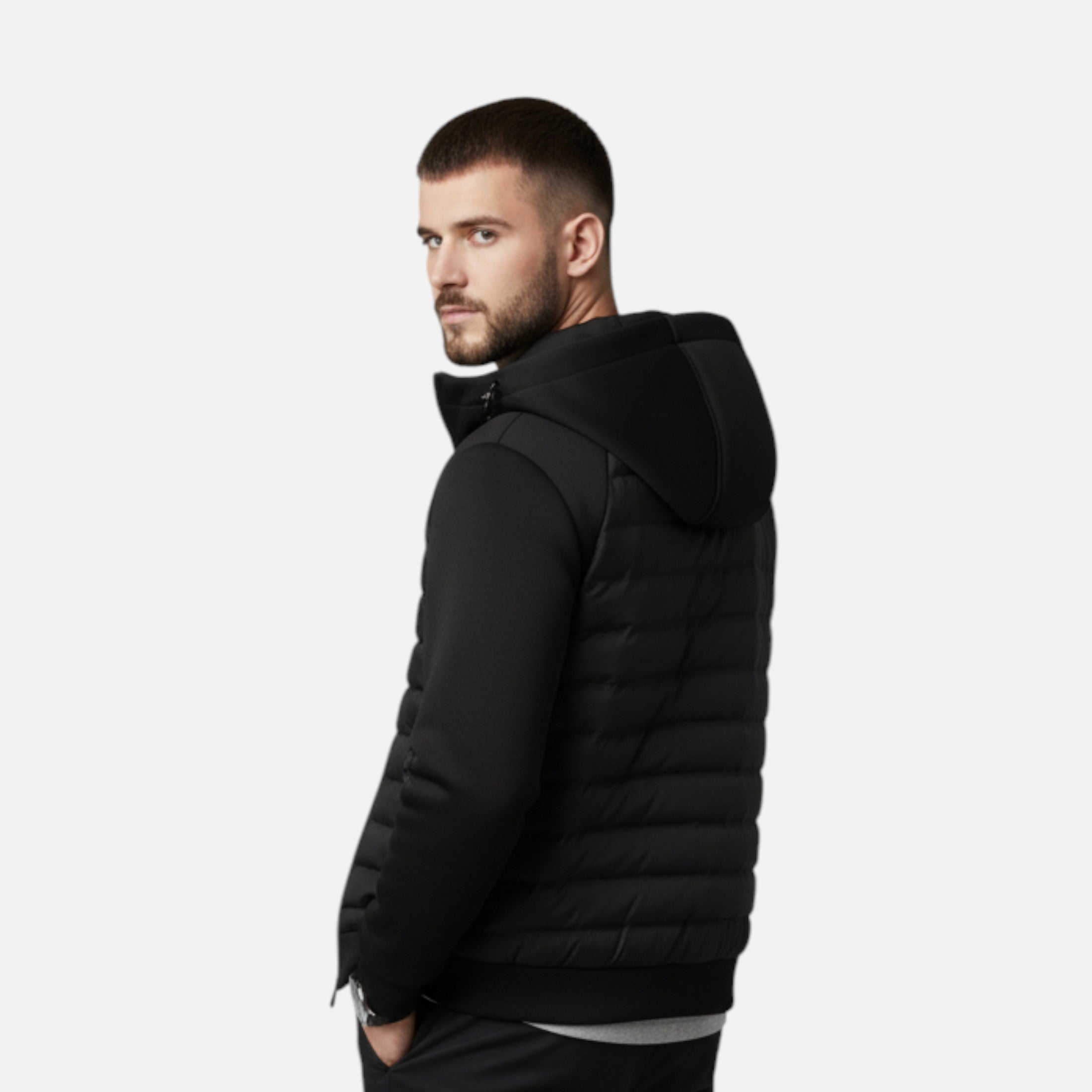 Maison Dresson | Men’s Hooded Down Jacket – Spliced Quilted Style