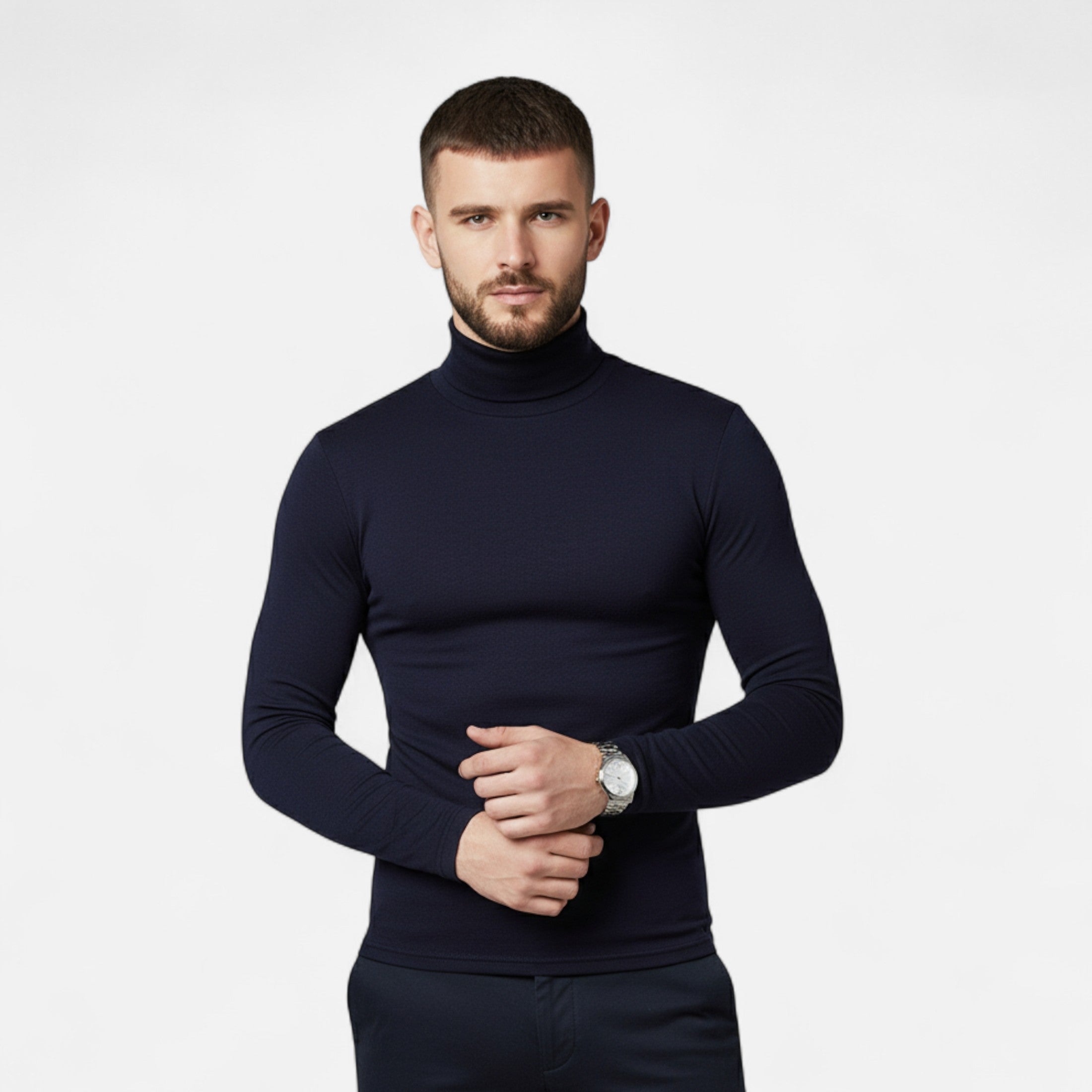 Maison Dresson | Men’s Slim Fit Turtleneck Sweater – Autumn Winter Stretch