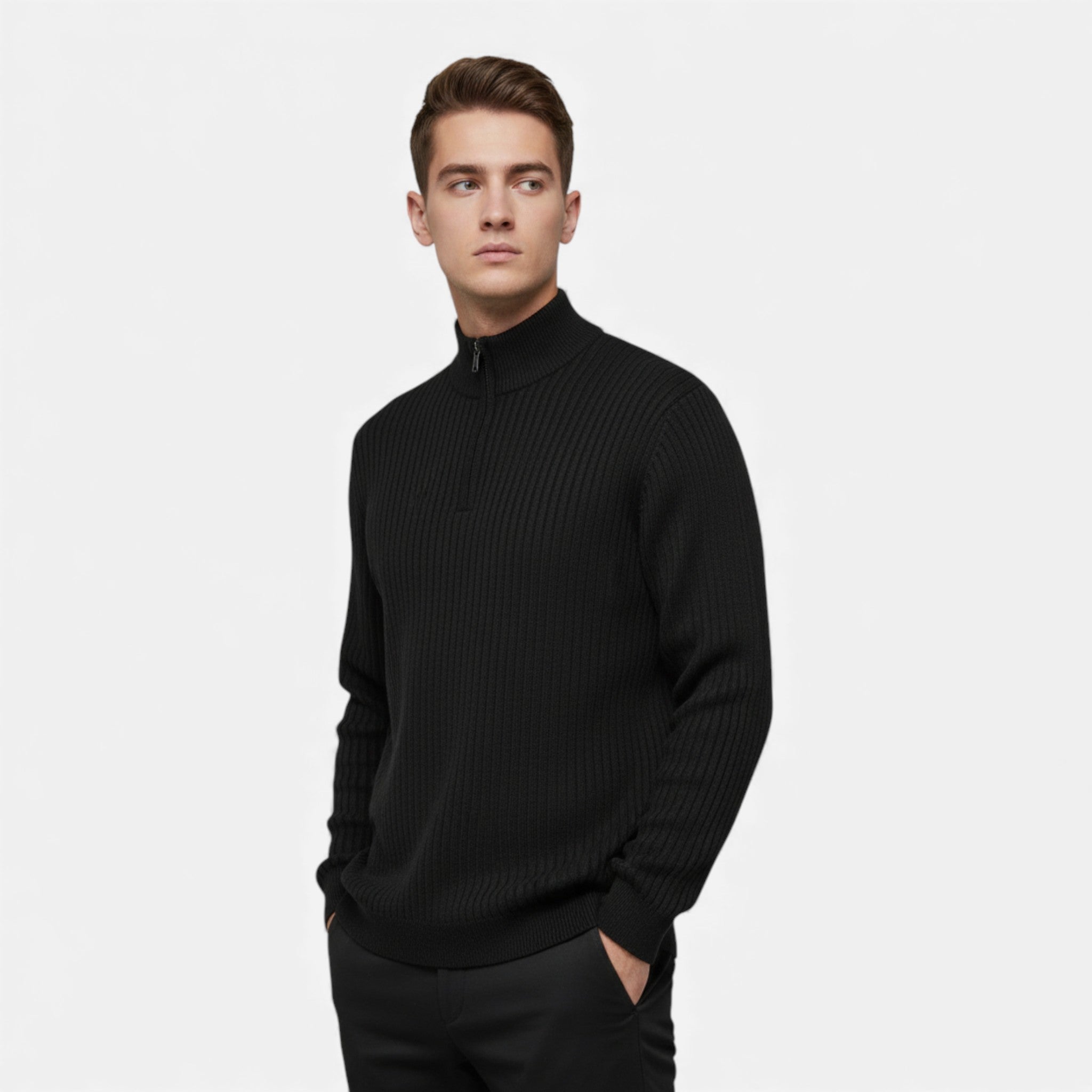 Maison Dresson | Men’s Warm Minimalist Zippered Knit Sweater