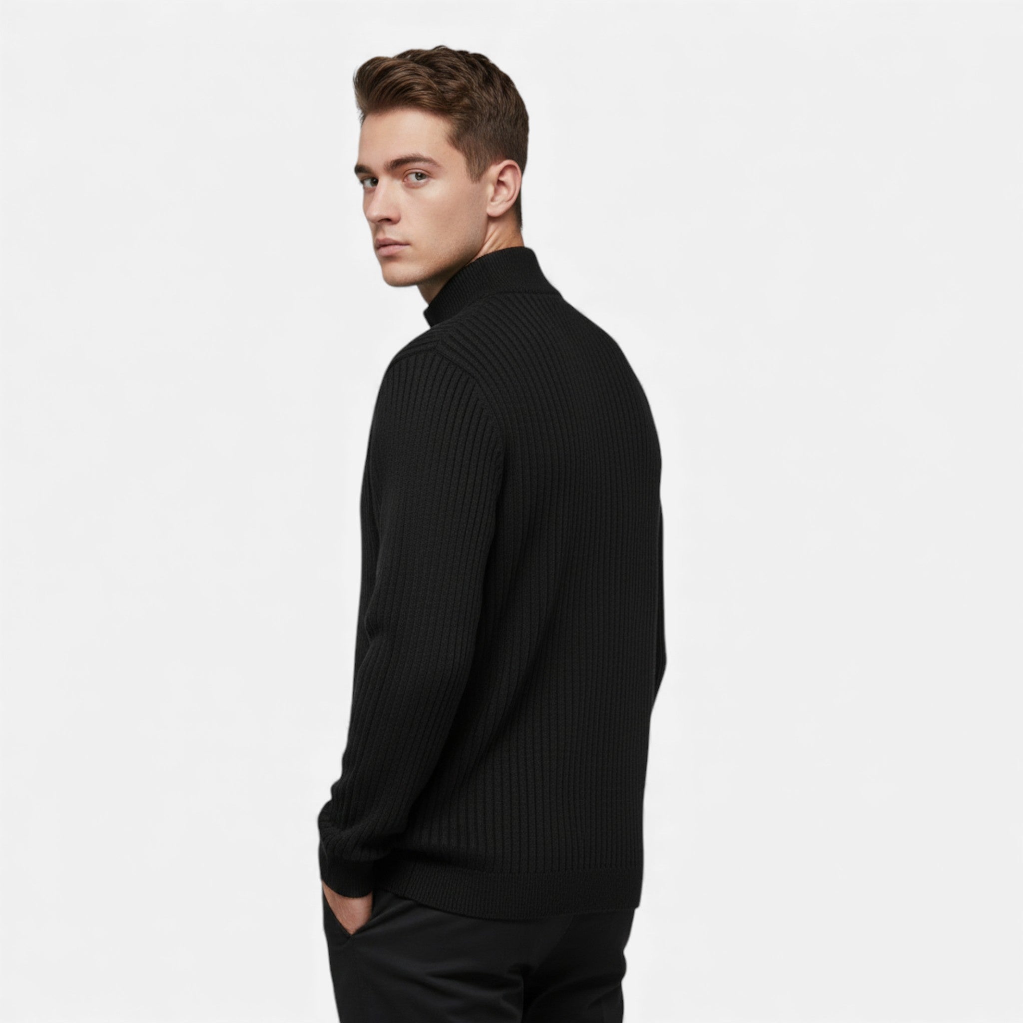 Maison Dresson | Men’s Warm Minimalist Zippered Knit Sweater