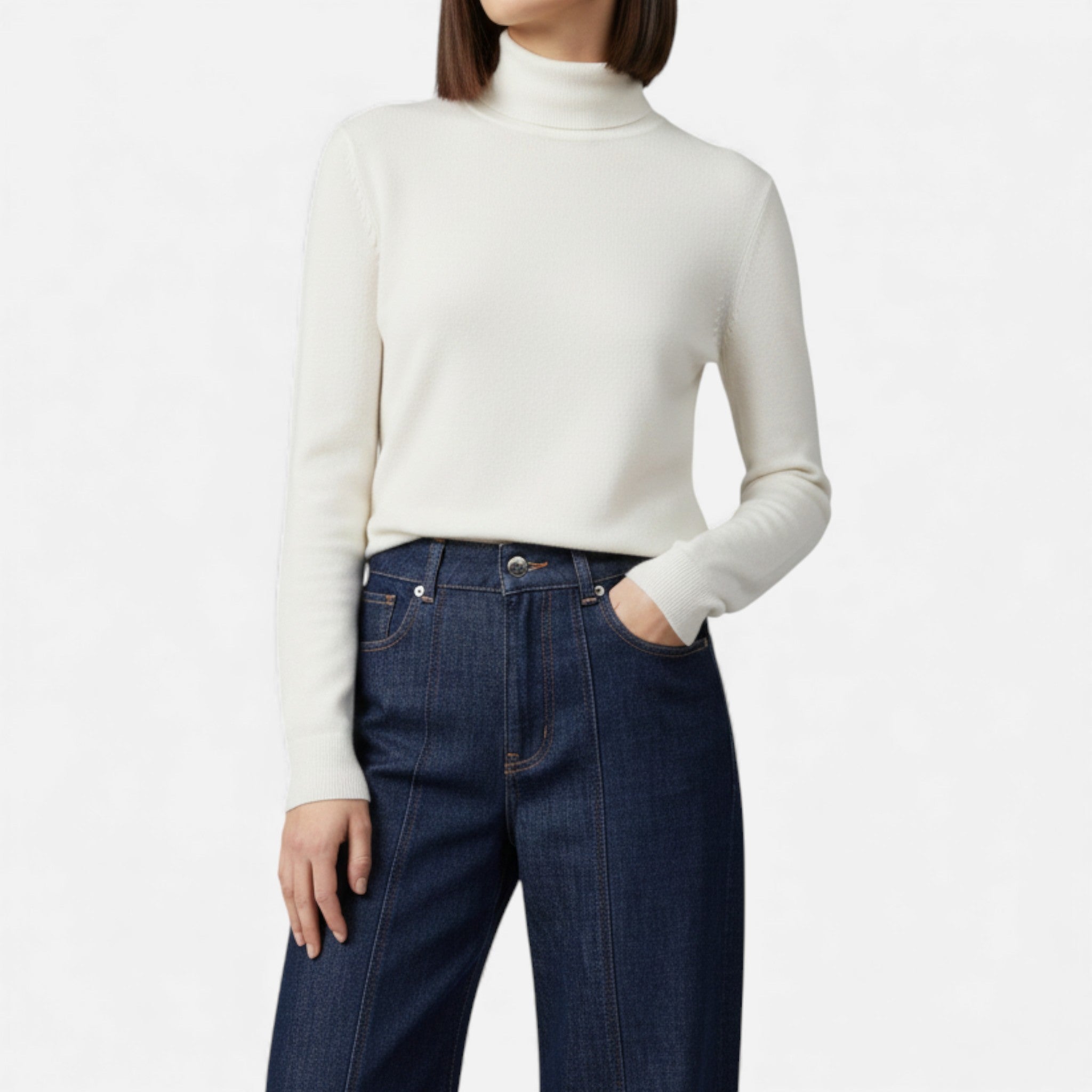 Maison Dresson | Women’s High-Waist Wide Leg Cotton-Blend Jeans