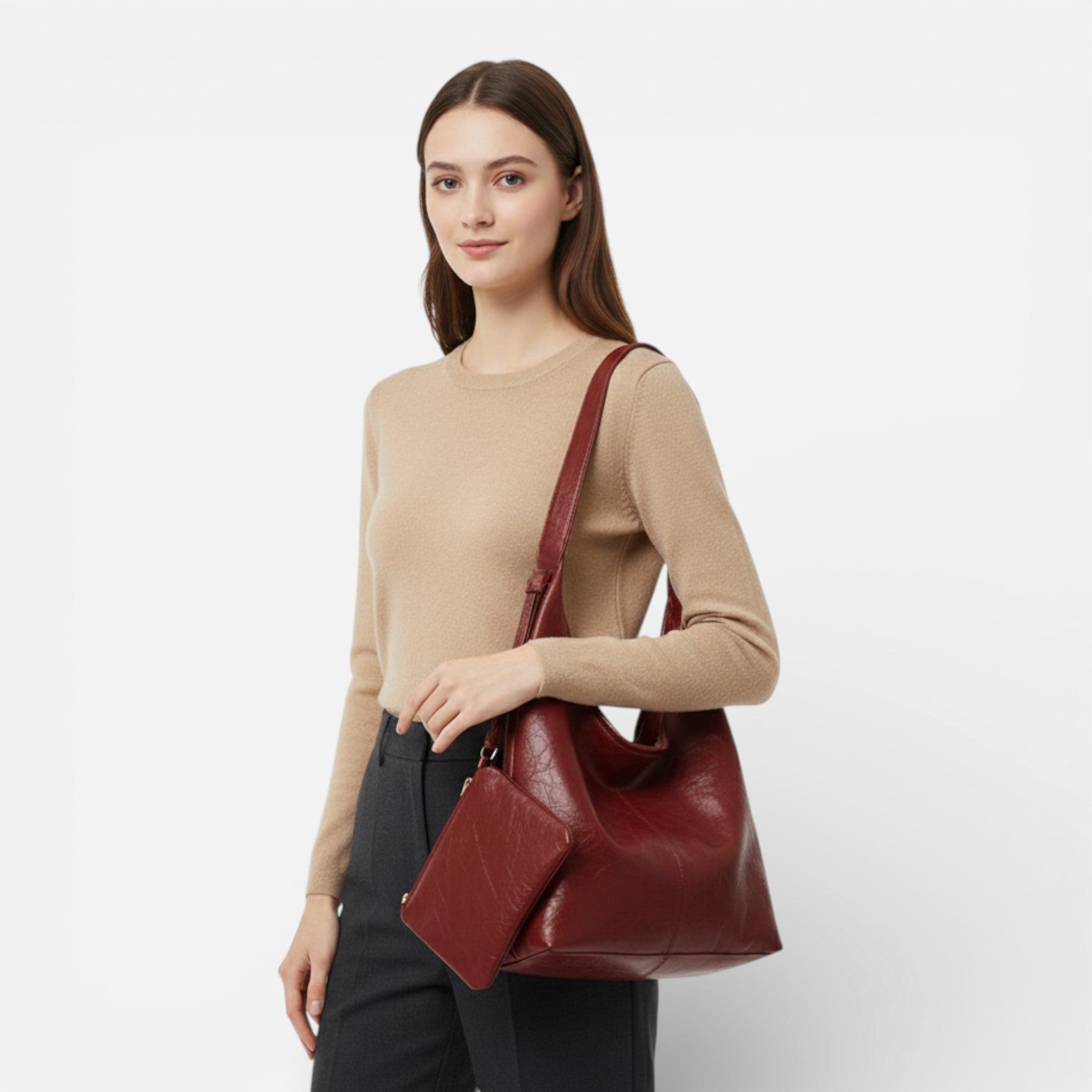 Maison Dresson | Women’s PU Leather Shoulder Tote Bag Set