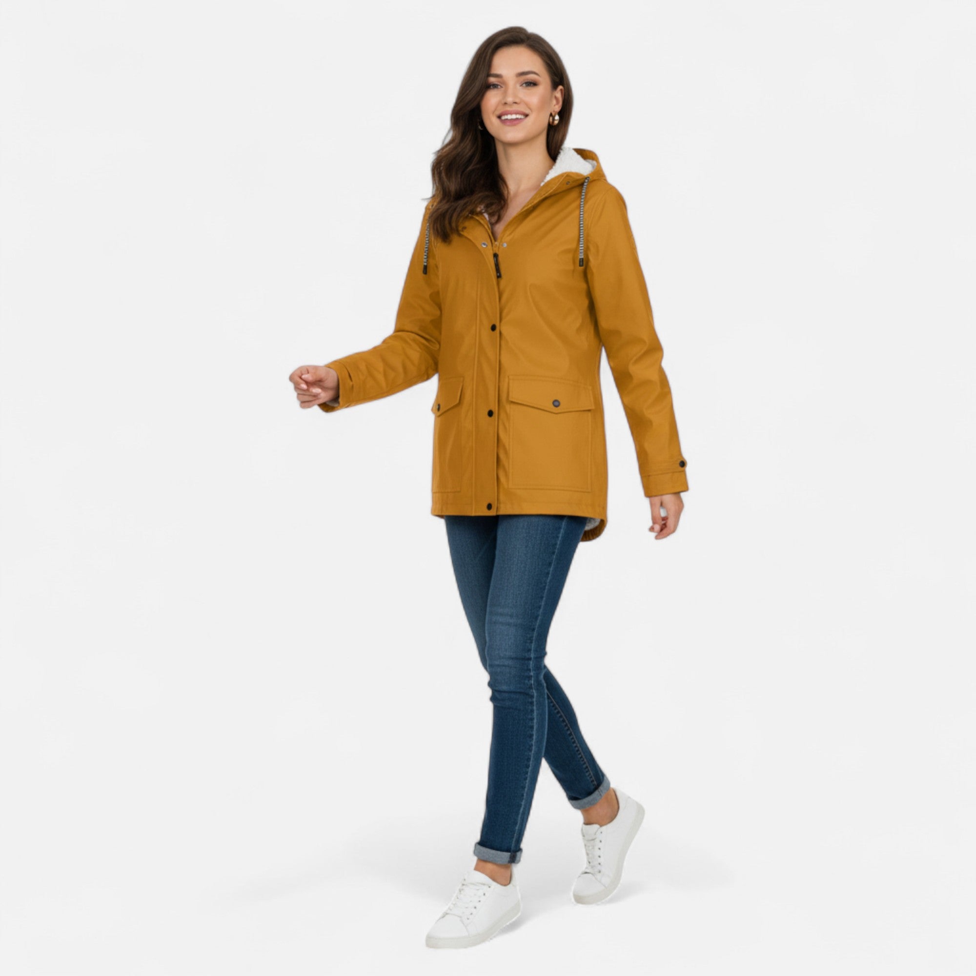 Maison Dresson | Women’s Hooded Ski Coat in Plush Velvet Windproof