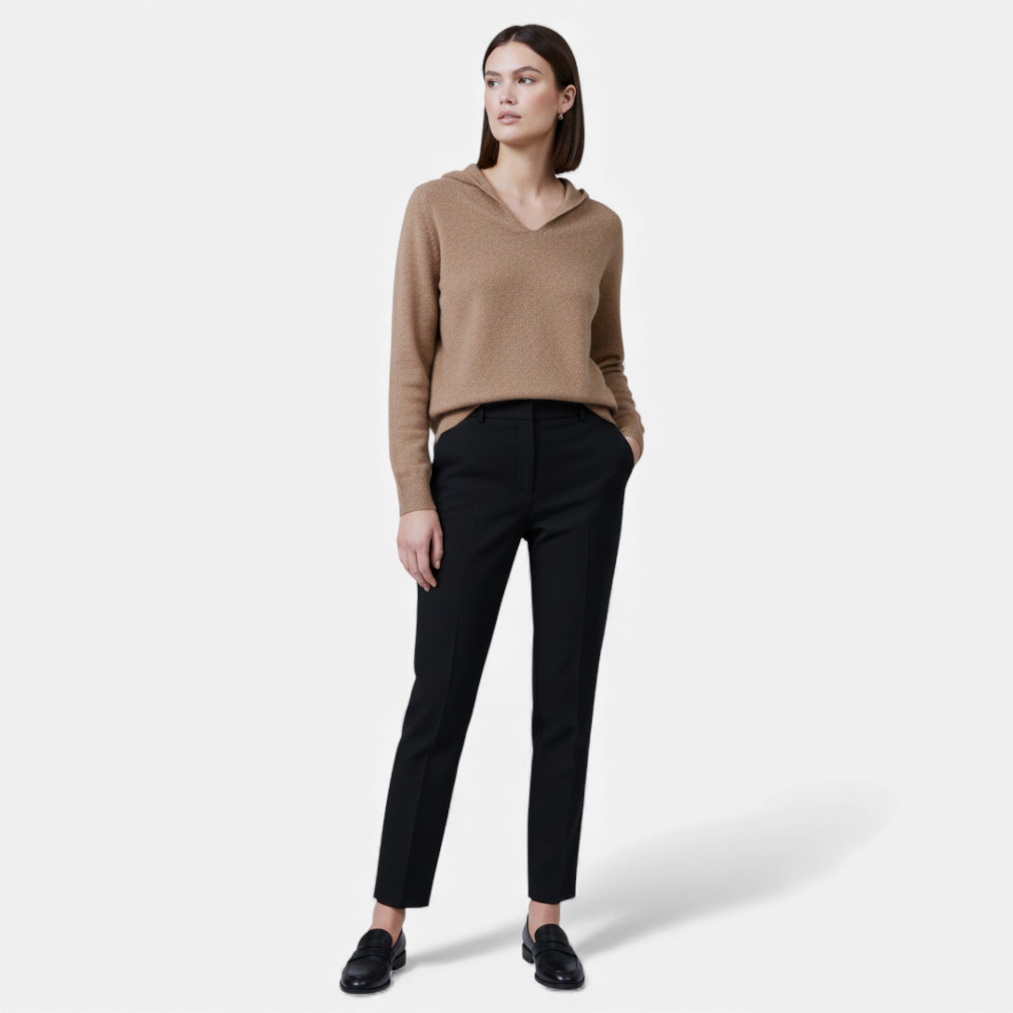 Maison Dresson | Women’s Loose Wool Knitted V-Neck Hoodie
