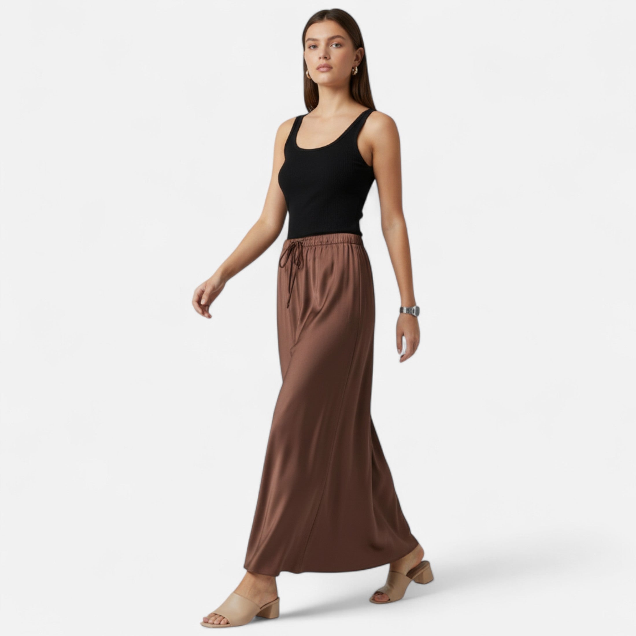 Maison Dresson | Women's Elegant High-Waist Satin Skirt