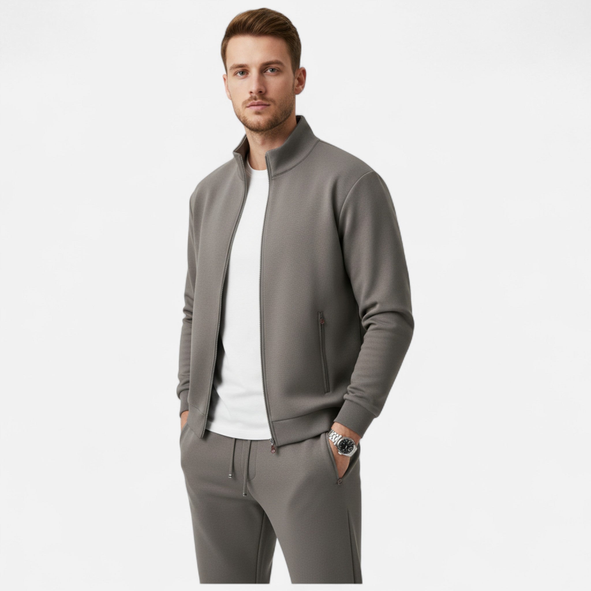 Maison Dresson | Men’s Wool Set – Stand Collar Autumn Winter Elegance