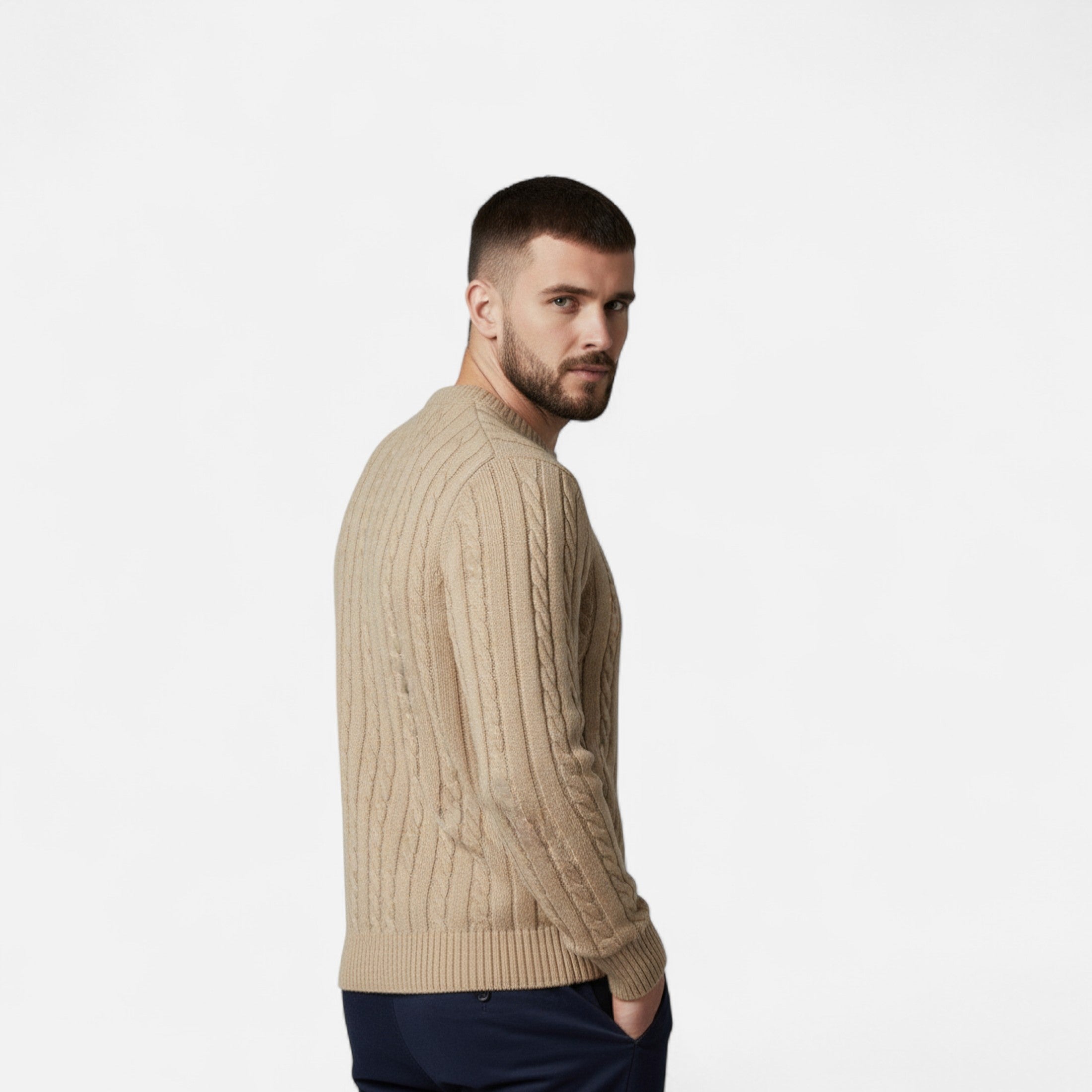 Maison Dresson | Men’s Cotton Blend Sweater – Timeless Round Neck Style