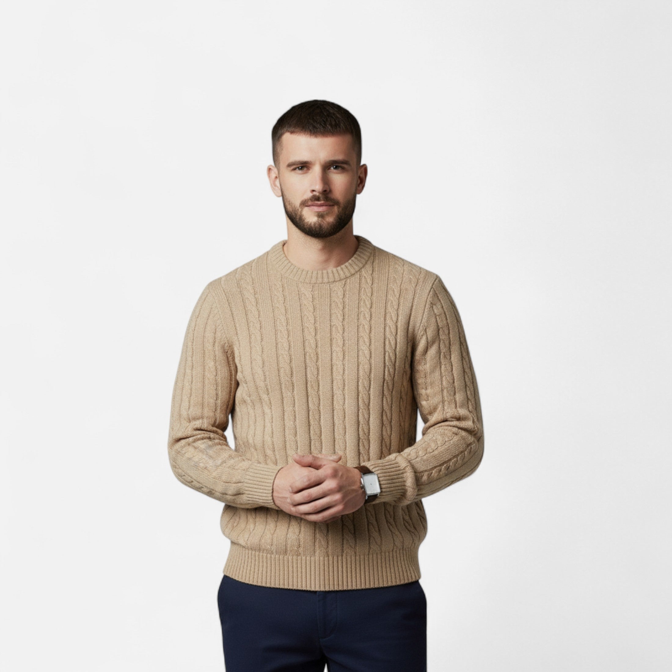 Maison Dresson | Men’s Cotton Blend Sweater – Timeless Round Neck Style