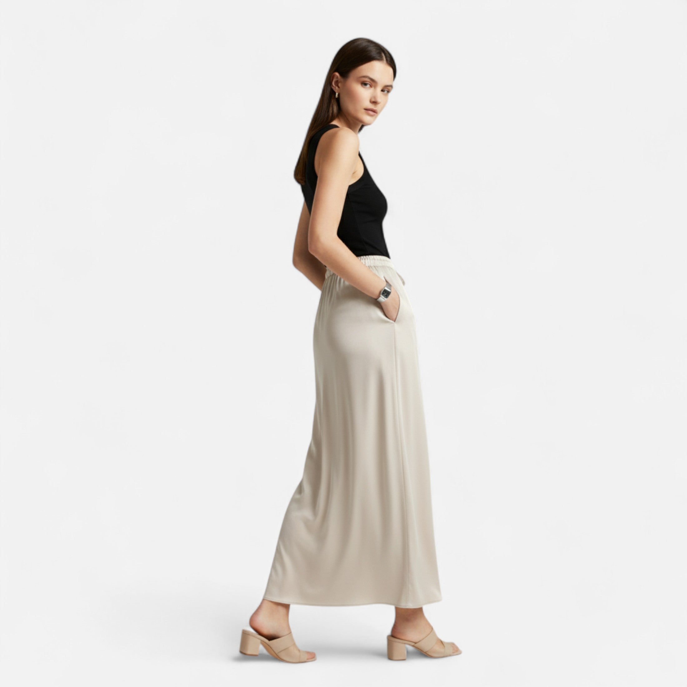 Maison Dresson | Women's Elegant High-Waist Satin Skirt