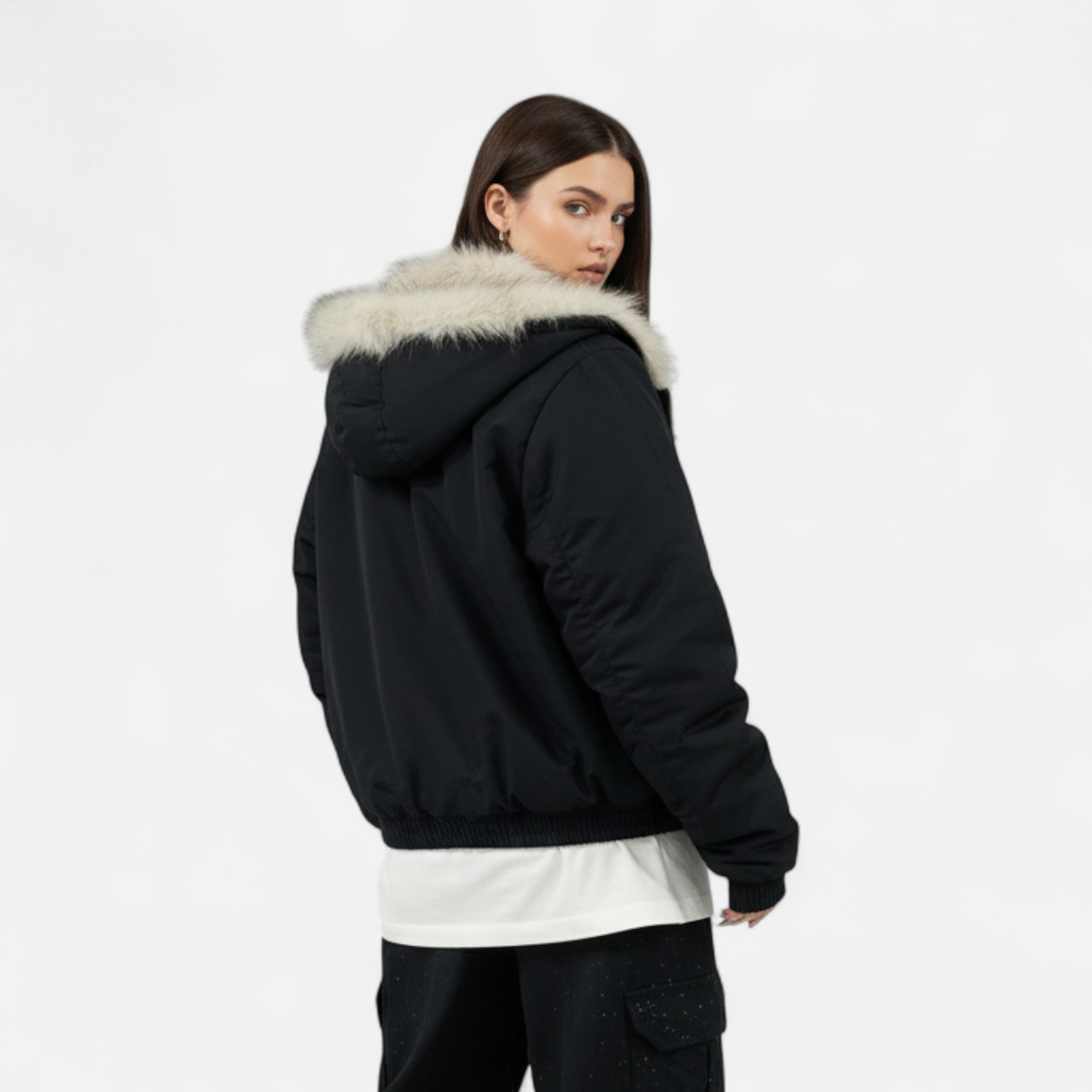 Maison Dresson | Women’s Winter Hooded Coat – Fur Collar Vintage Style