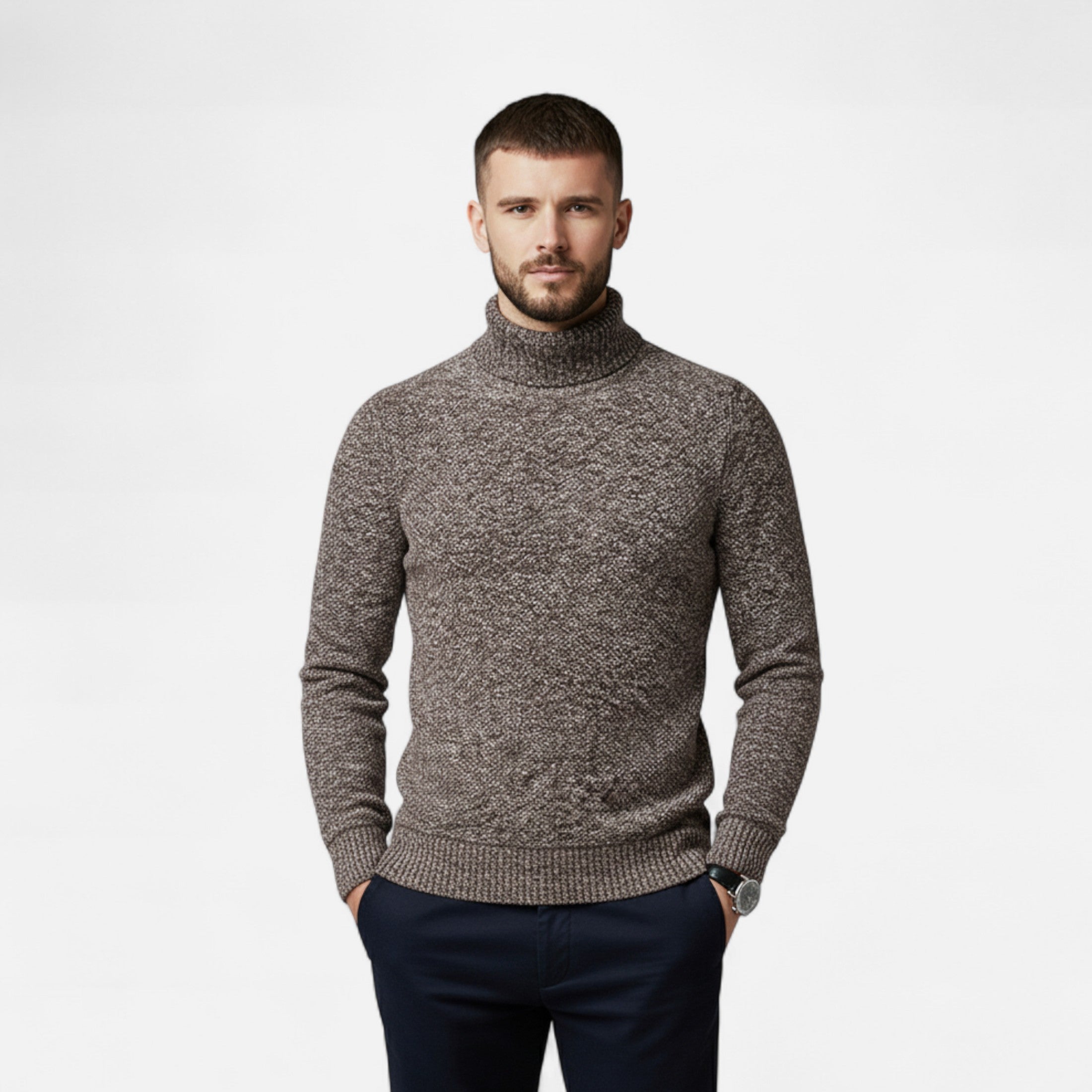 Maison Dresson | Men’s Knitted Turtleneck Sweater – Thick Winter Warmth