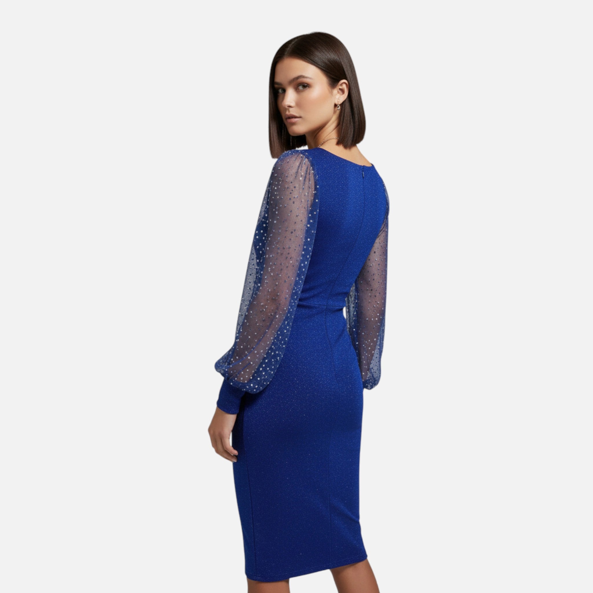 Maison Dresson | Women’s V-Neck Sequin Mesh Bodycon Dress