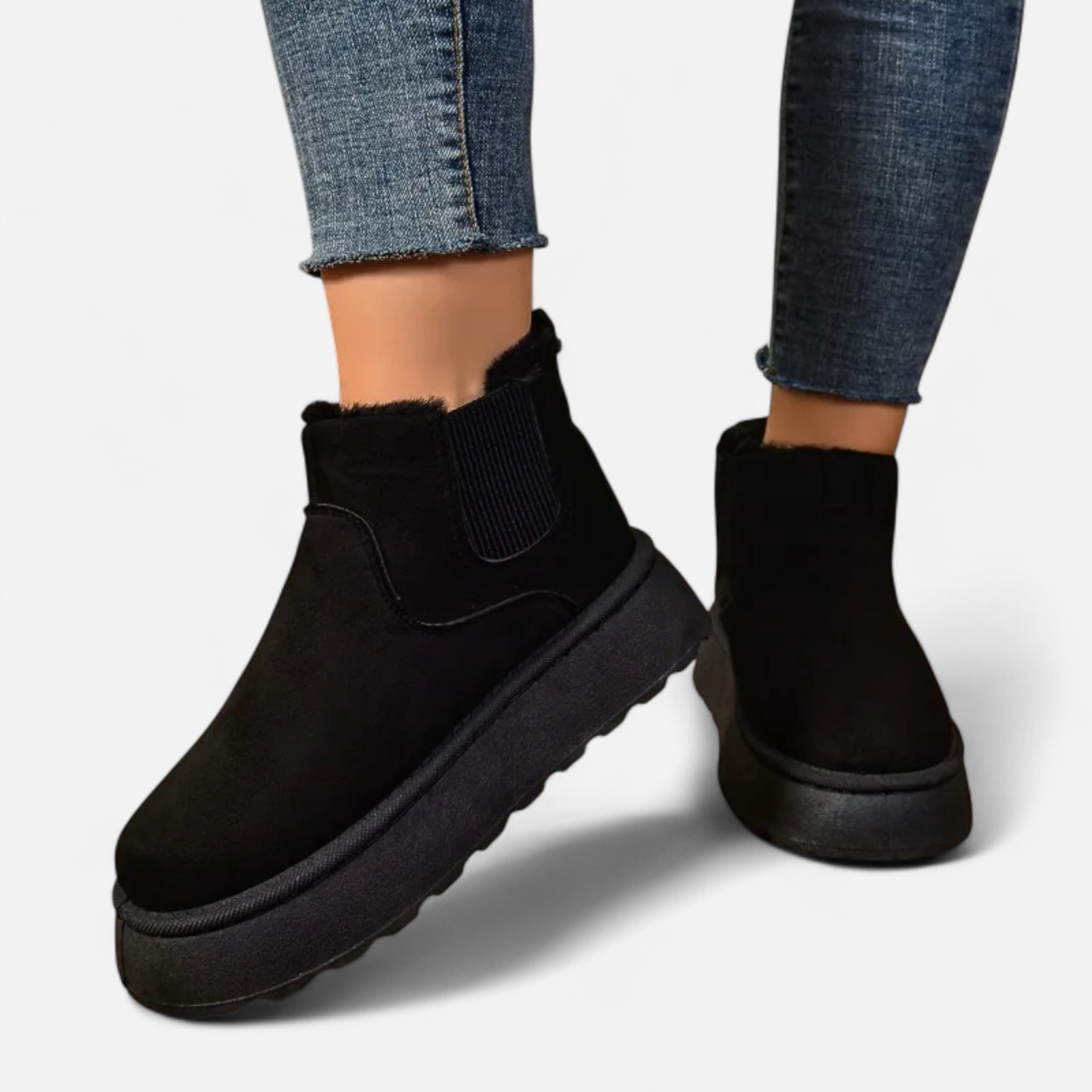 Maison Dresson | Women’s Short Plush Platform Ankle Boots
