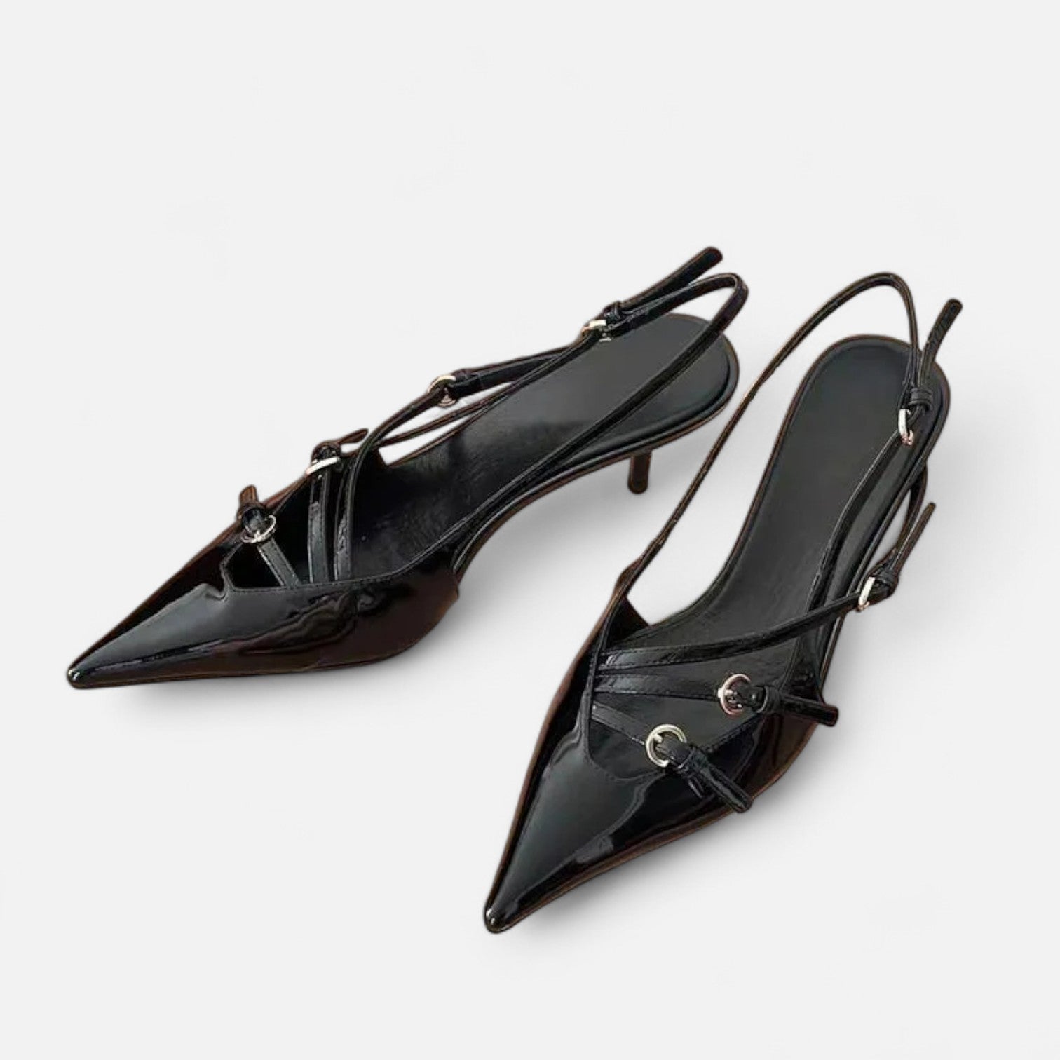 Maison Dresson | Women’s Satin Pointed-Toe Summer Heels – Hollow-Out Design, Slim Heel Elegance