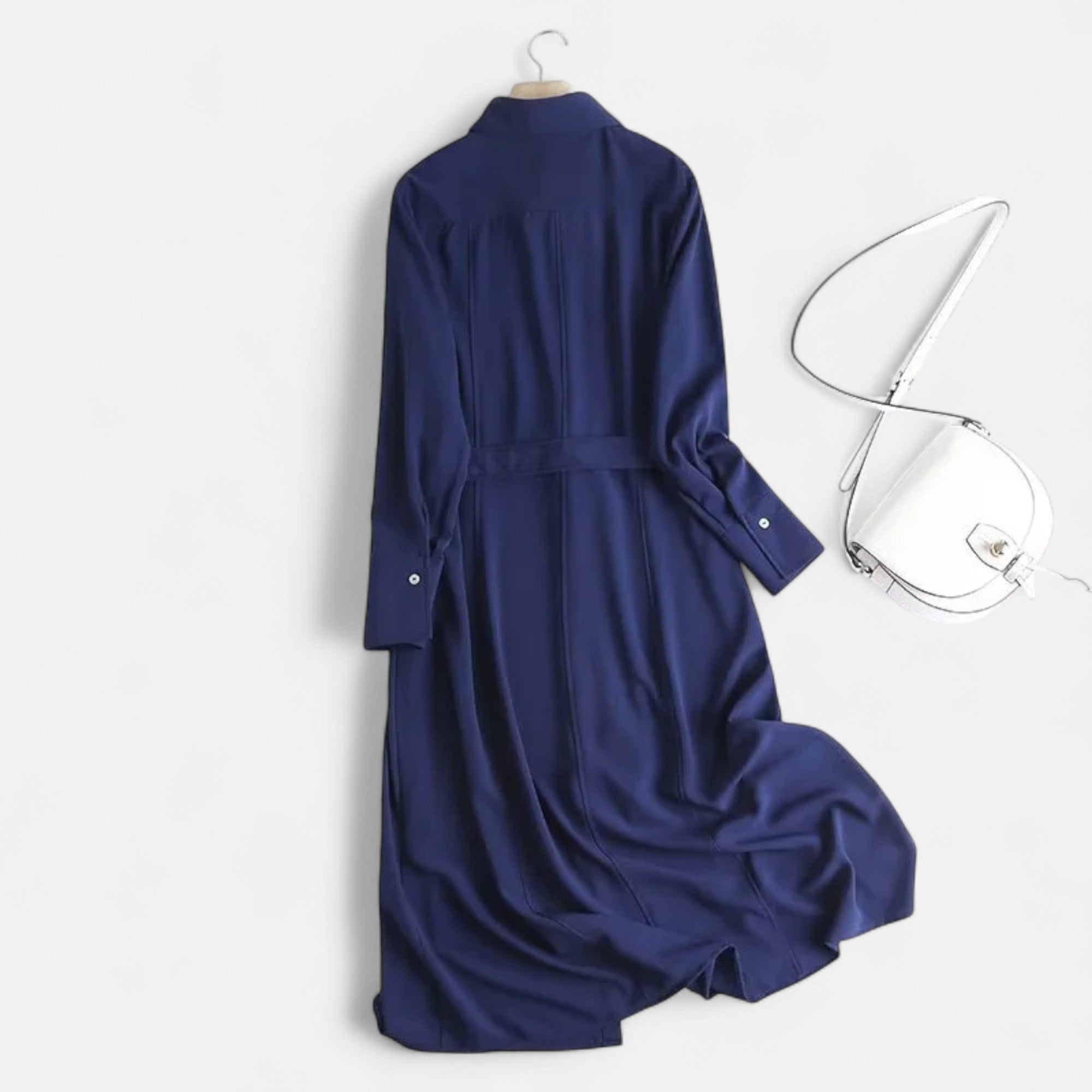 Maison Dresson | Women’s Slim-Fit Cotton-Blend Midi Shirt-Dress with Belt