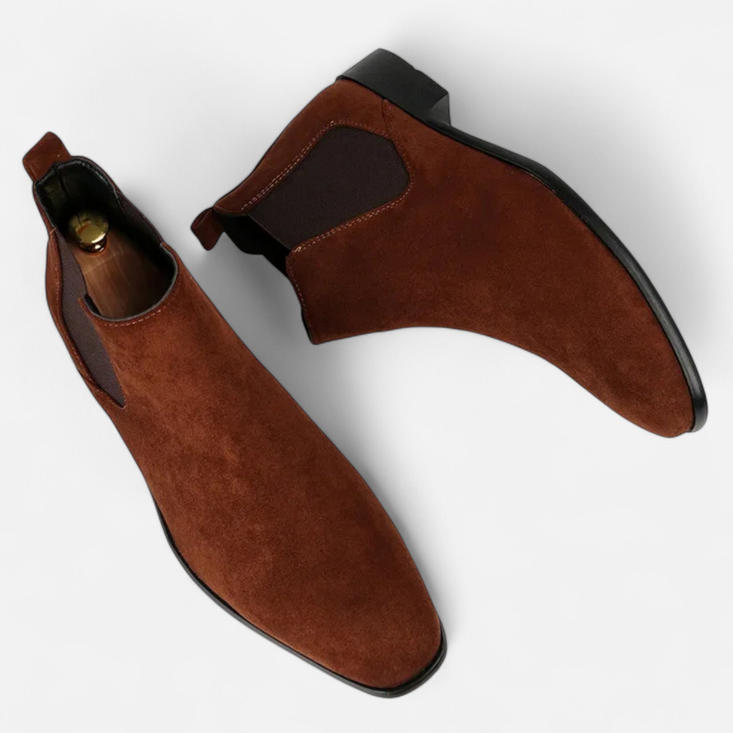 Maison Dresson | Men’s Suede Square-Toe Chelsea Boots