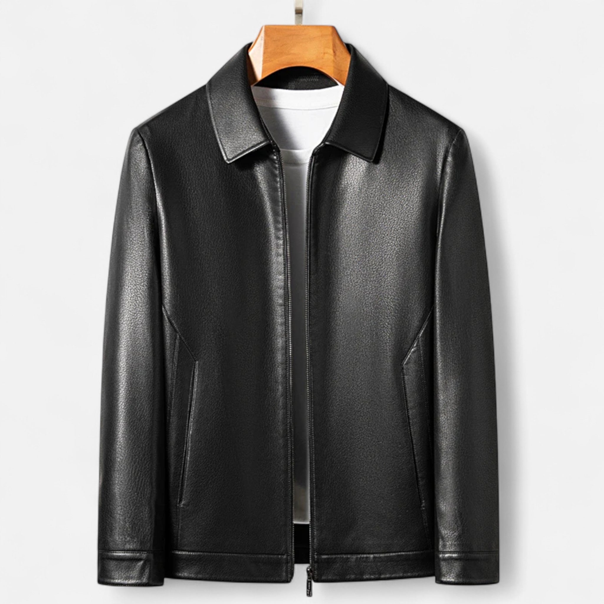 Maison Dresson | Men’s PU Leather Jacket – Stand Collar Autumn Elegance